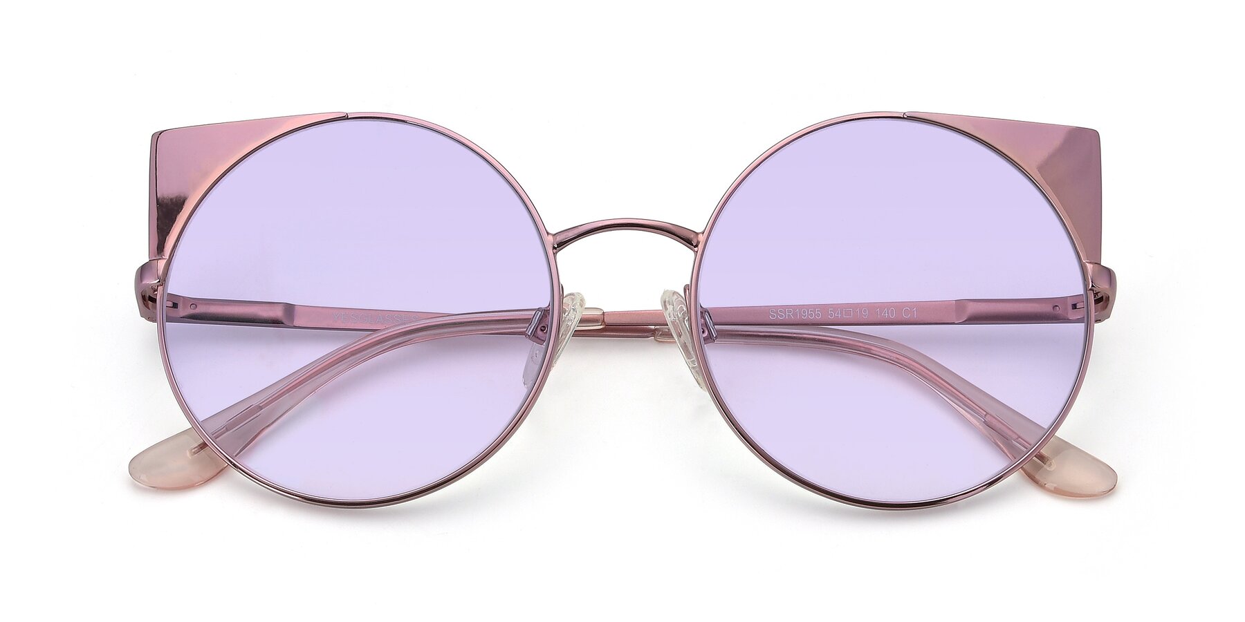Folded Front of SSR1955 in Pink with Light Purple Tinted Lenses
