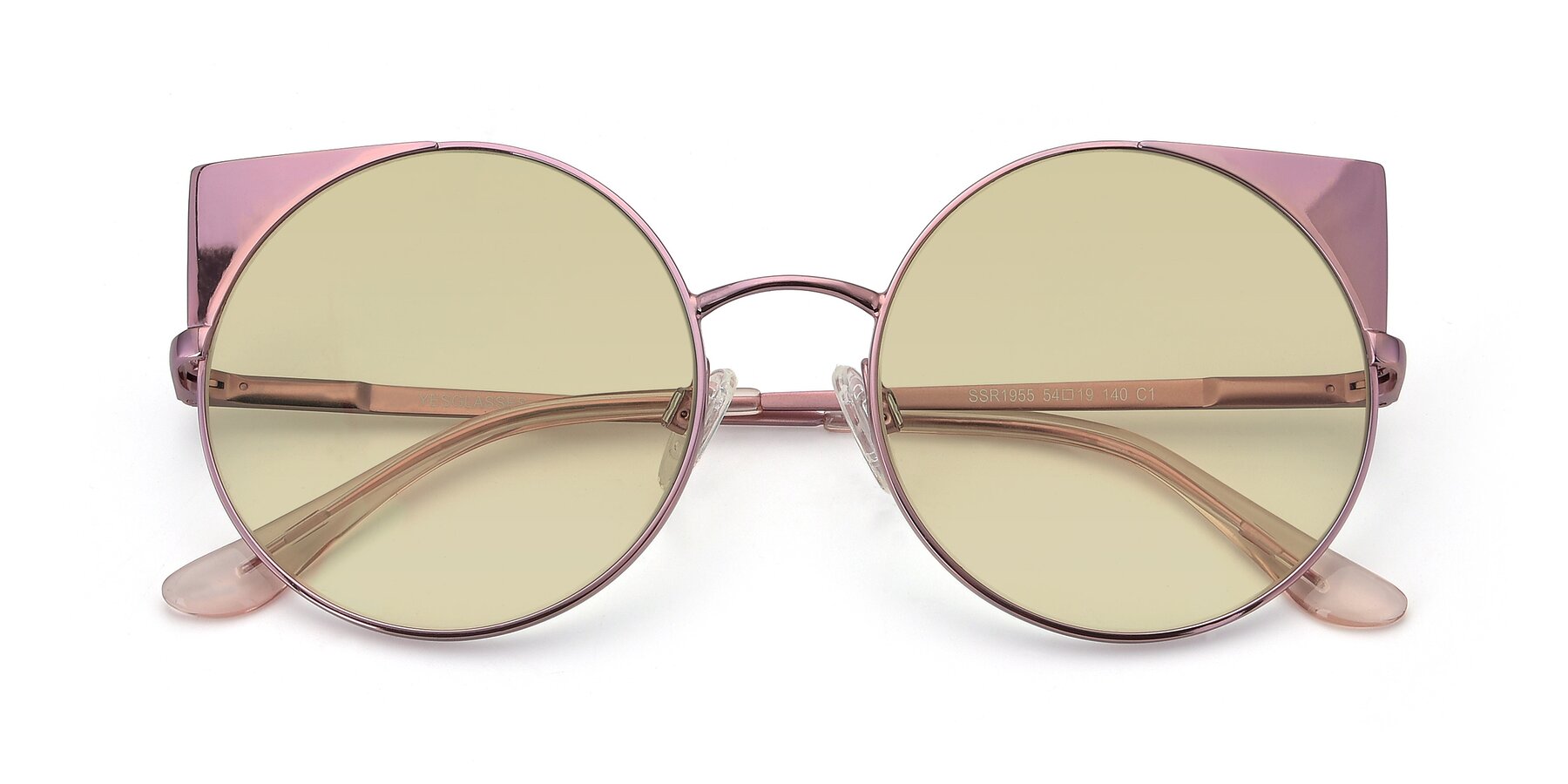 Folded Front of SSR1955 in Pink with Light Champagne Tinted Lenses