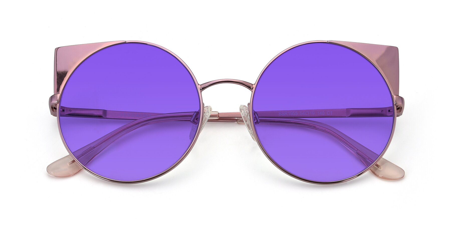 Folded Front of SSR1955 in Pink with Purple Tinted Lenses