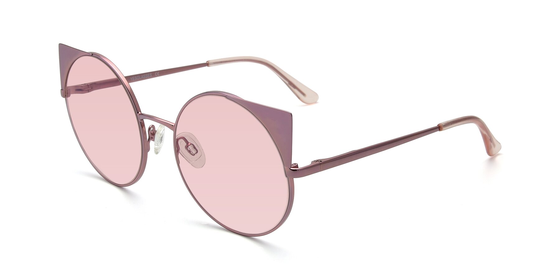 Angle of SSR1955 in Pink with Light Garnet Tinted Lenses