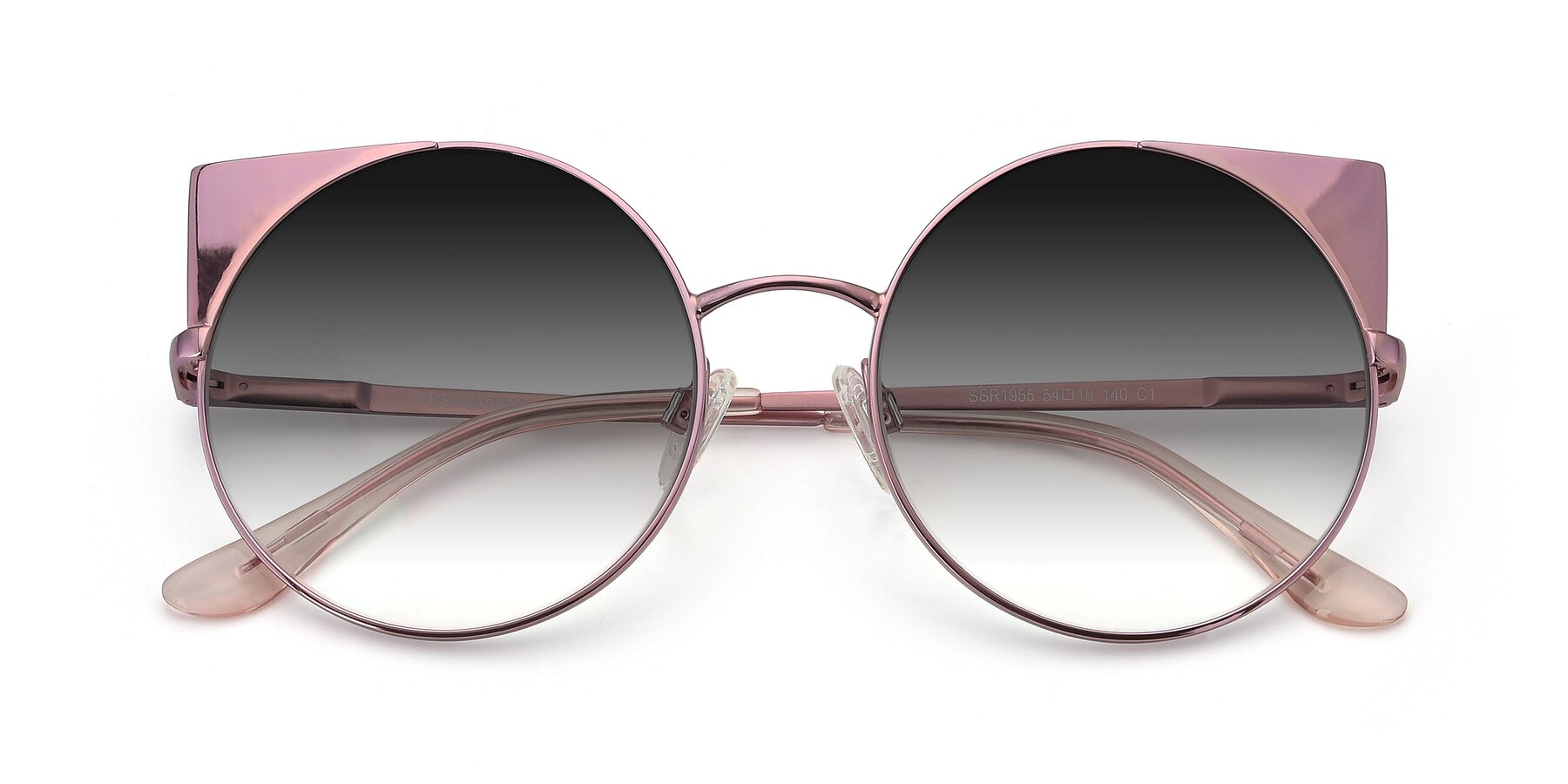 Folded Front of SSR1955 in Pink with Gray Gradient Lenses