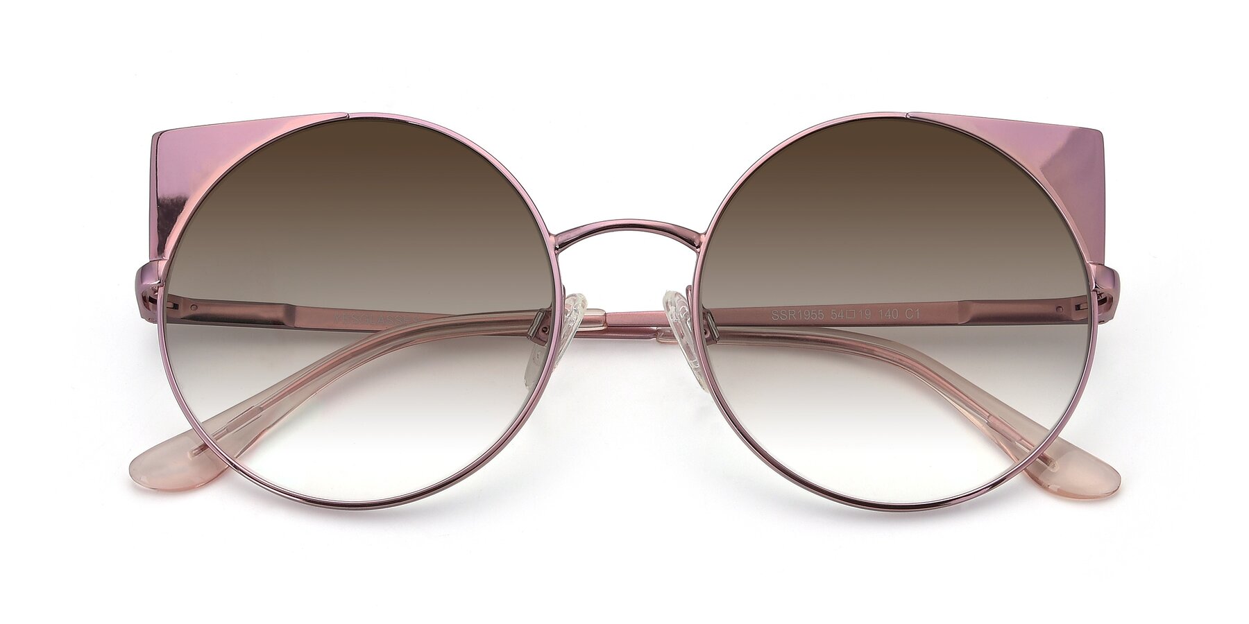 Folded Front of SSR1955 in Pink with Brown Gradient Lenses