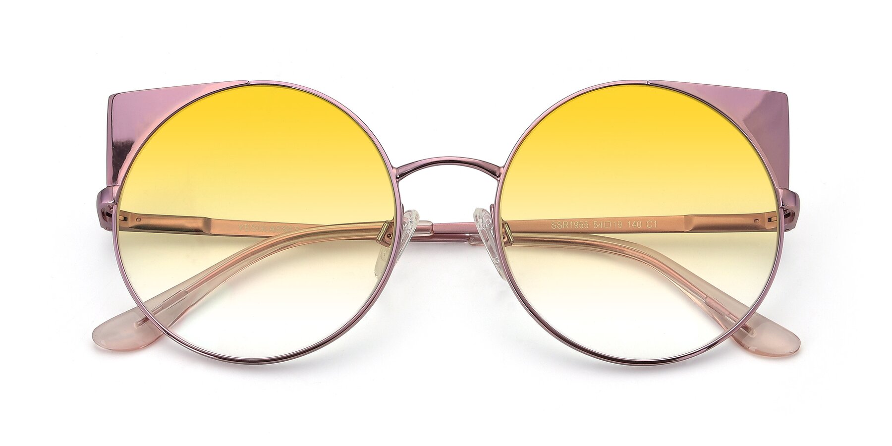 Folded Front of SSR1955 in Pink with Yellow Gradient Lenses