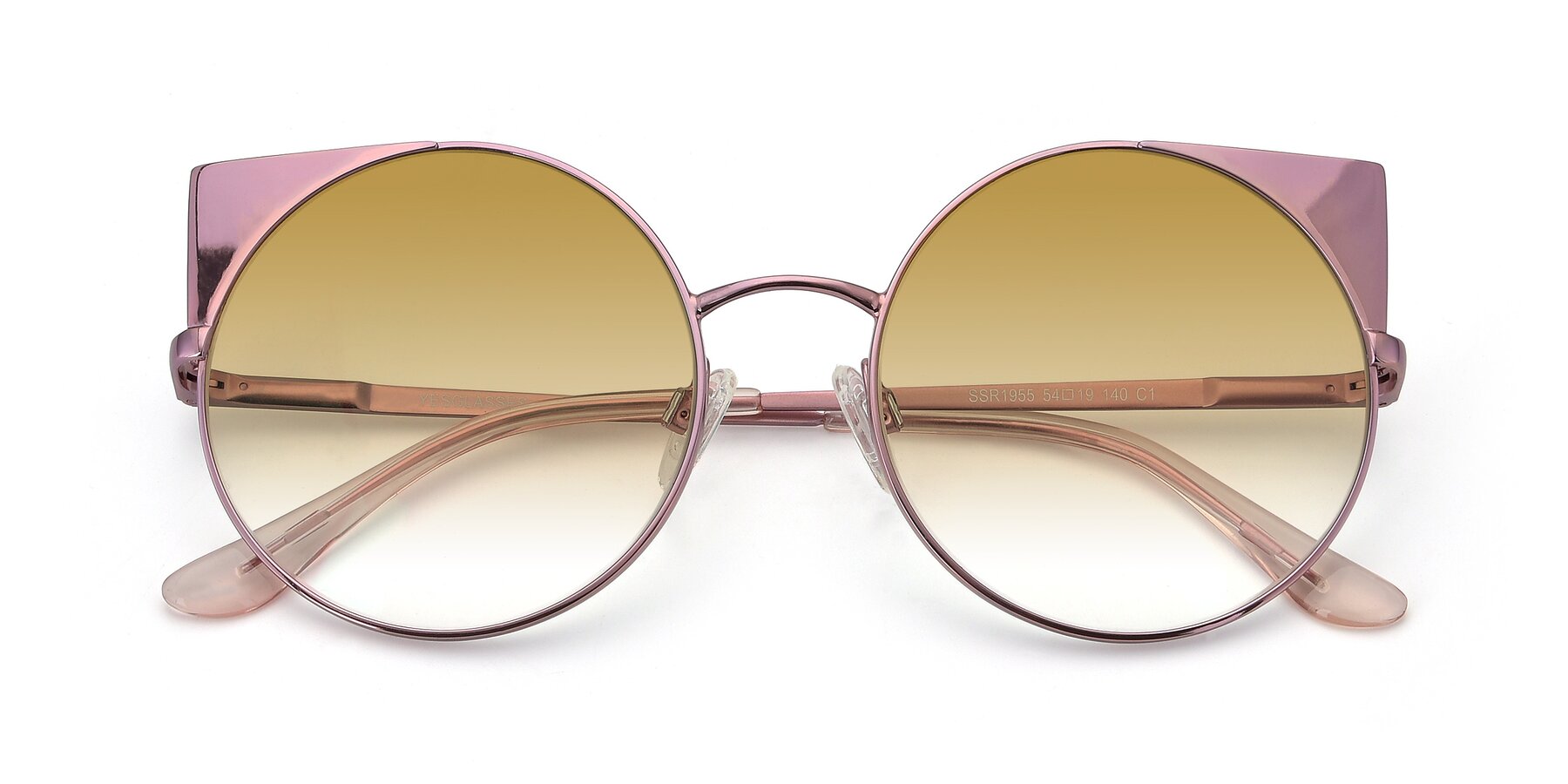 Folded Front of SSR1955 in Pink with Champagne Gradient Lenses