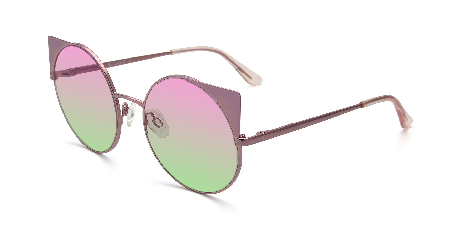 Angle of SSR1955 in Pink with Pink / Green Gradient Lenses
