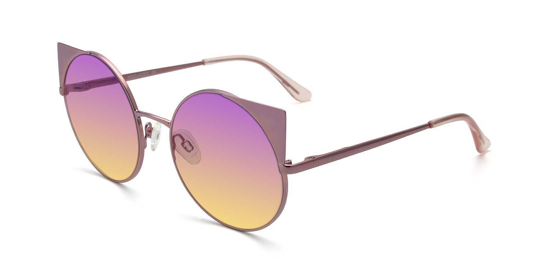 Angle of SSR1955 in Pink with Purple / Yellow Gradient Lenses