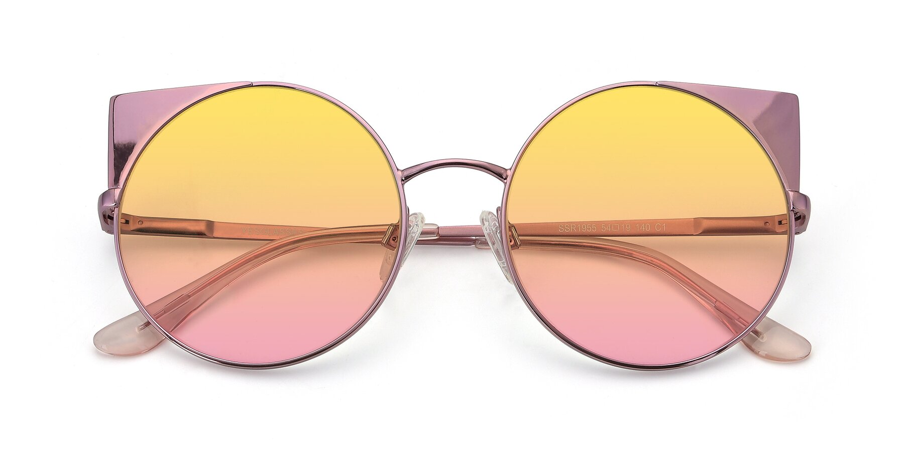 Folded Front of SSR1955 in Pink with Yellow / Pink Gradient Lenses