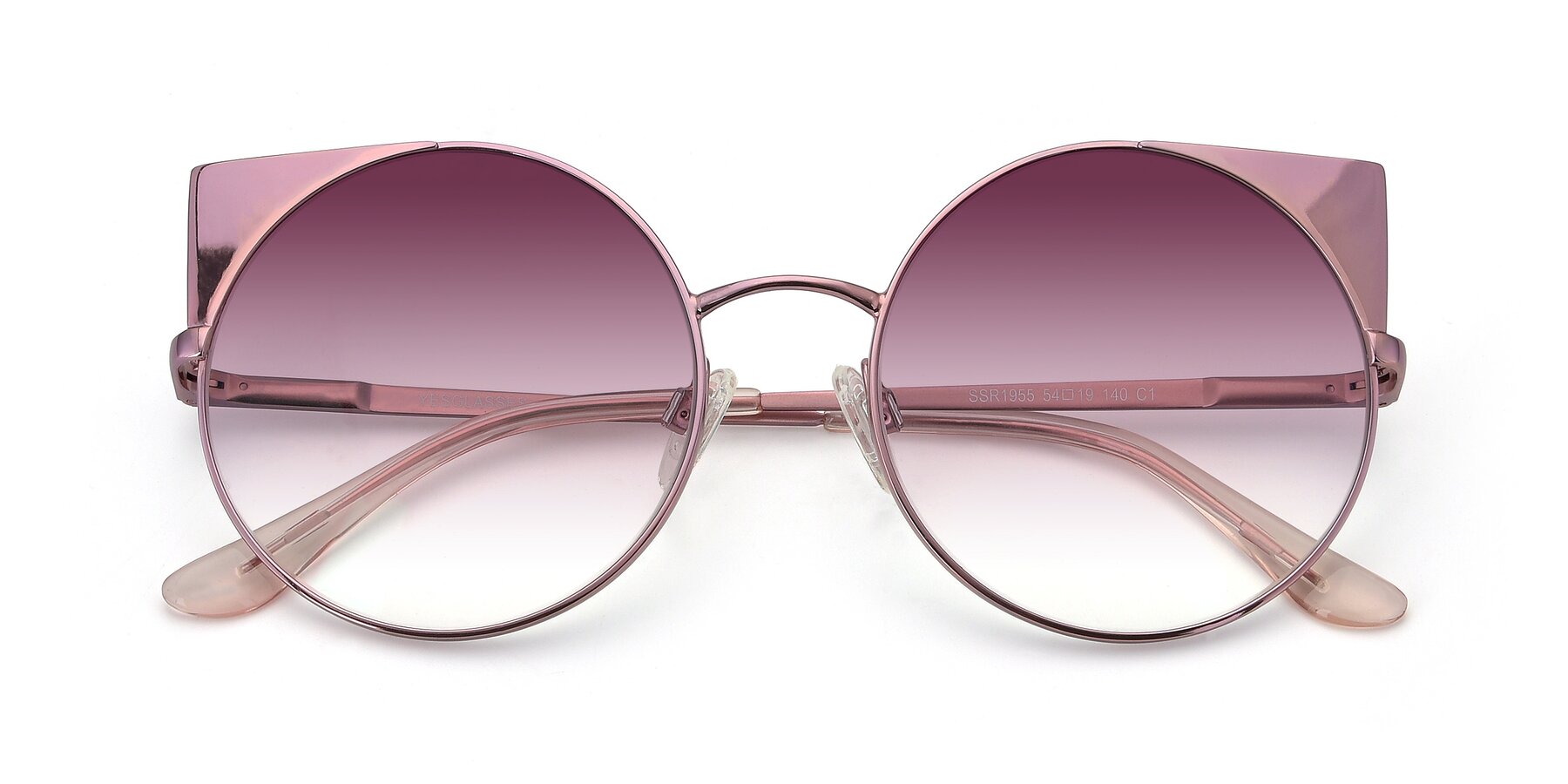 Folded Front of SSR1955 in Pink with Wine Gradient Lenses