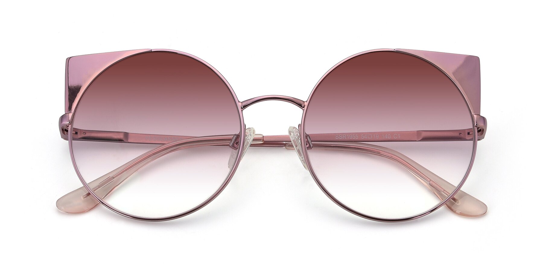 Folded Front of SSR1955 in Pink with Garnet Gradient Lenses