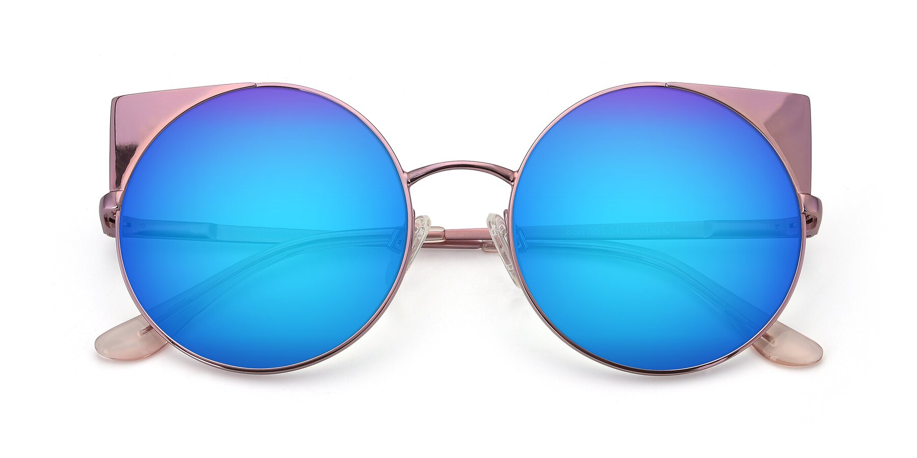 Folded Front of SSR1955 in Pink with Blue Mirrored Lenses