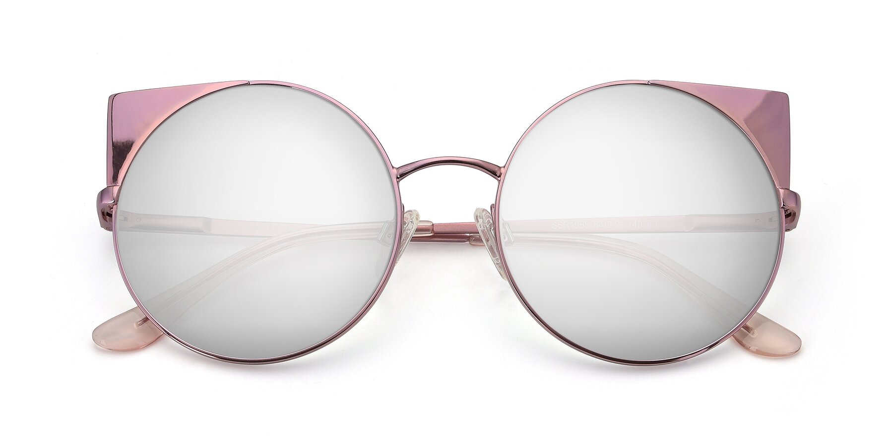 Folded Front of SSR1955 in Pink with Silver Mirrored Lenses