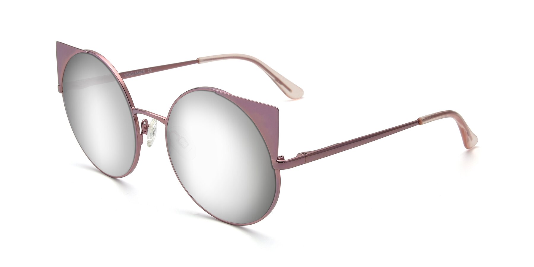 Angle of SSR1955 in Pink with Silver Mirrored Lenses