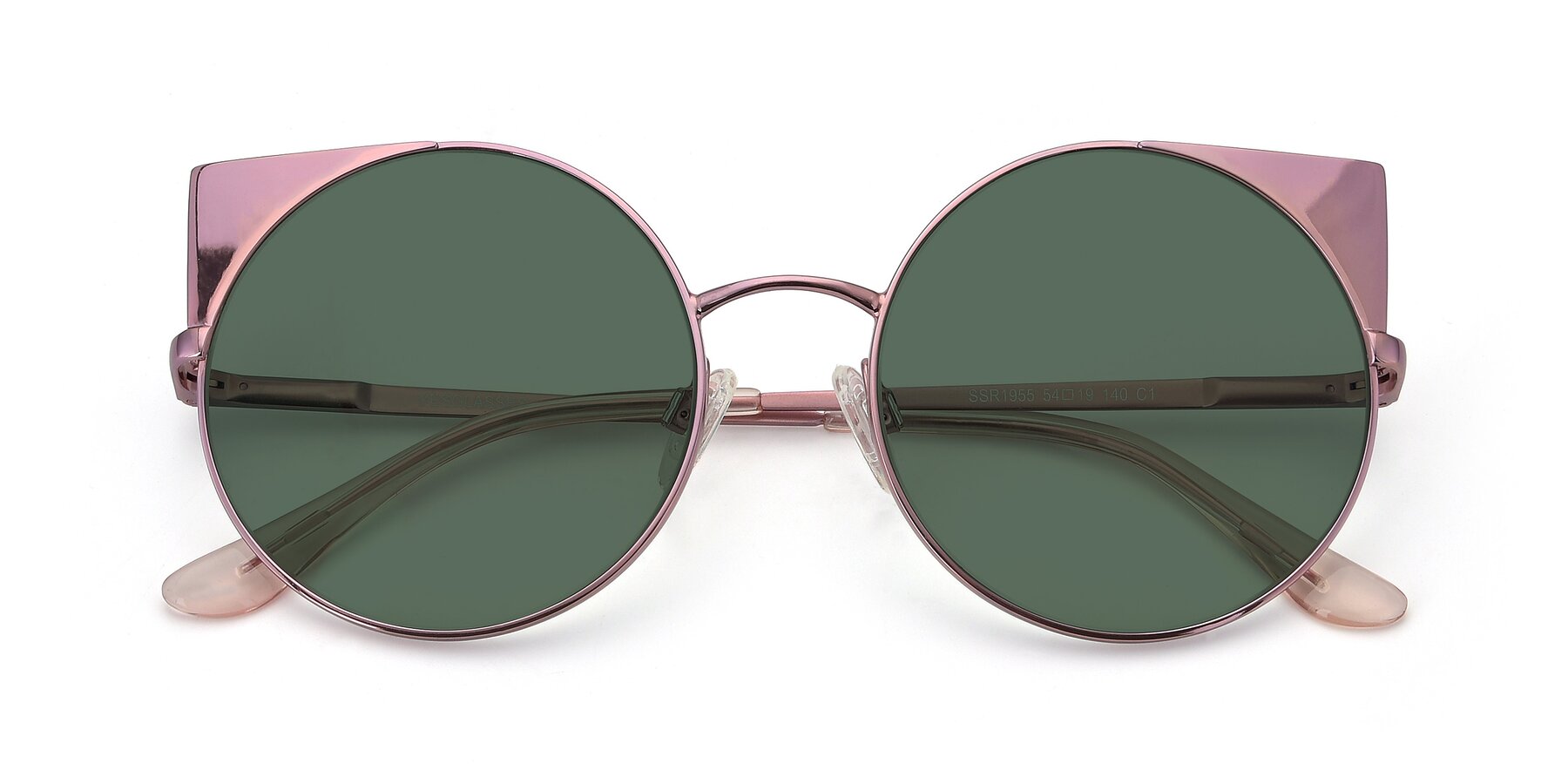 Folded Front of SSR1955 in Pink with Green Polarized Lenses