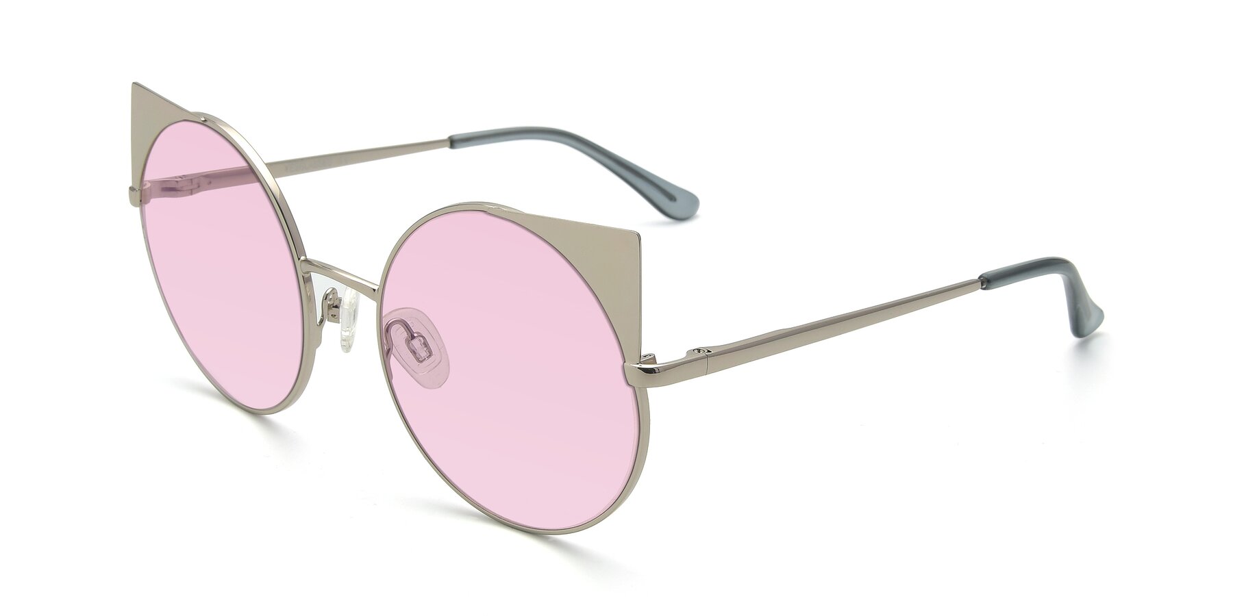 Angle of SSR1955 in Silver with Light Pink Tinted Lenses