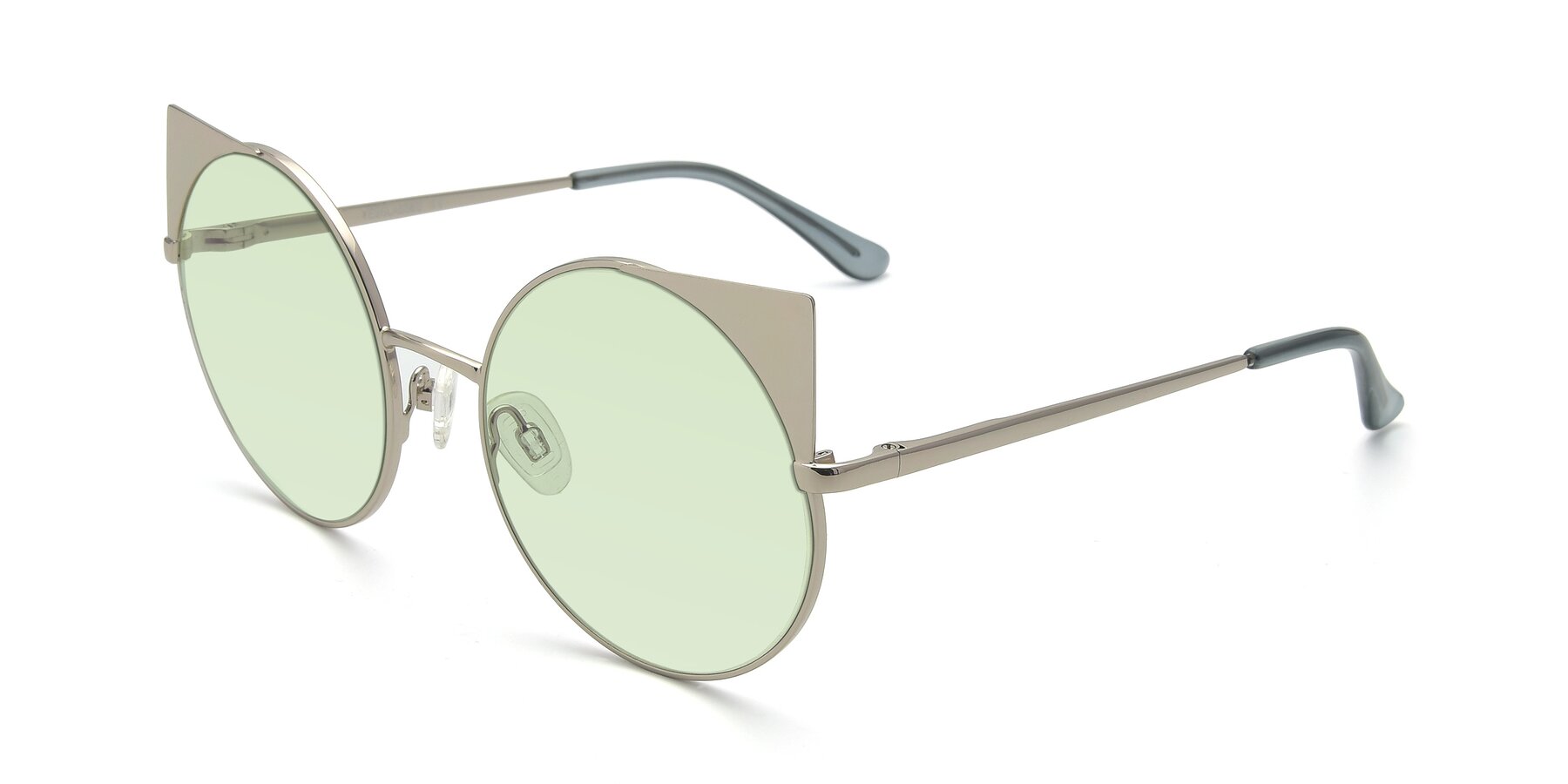 Angle of SSR1955 in Silver with Light Green Tinted Lenses