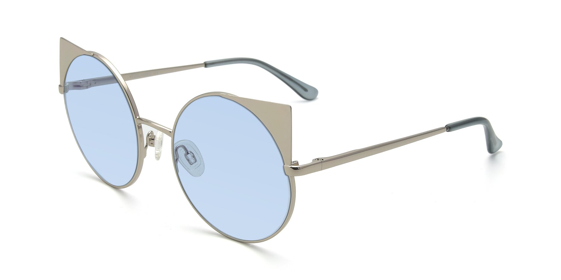 Angle of SSR1955 in Silver with Light Blue Tinted Lenses
