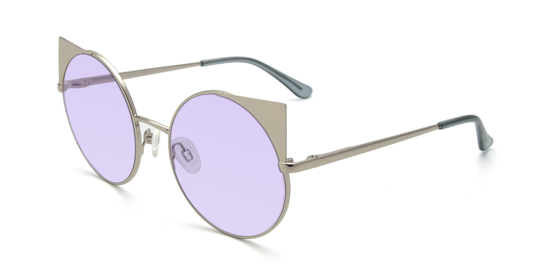 Angle of SSR1955 in Silver with Light Purple Tinted Lenses