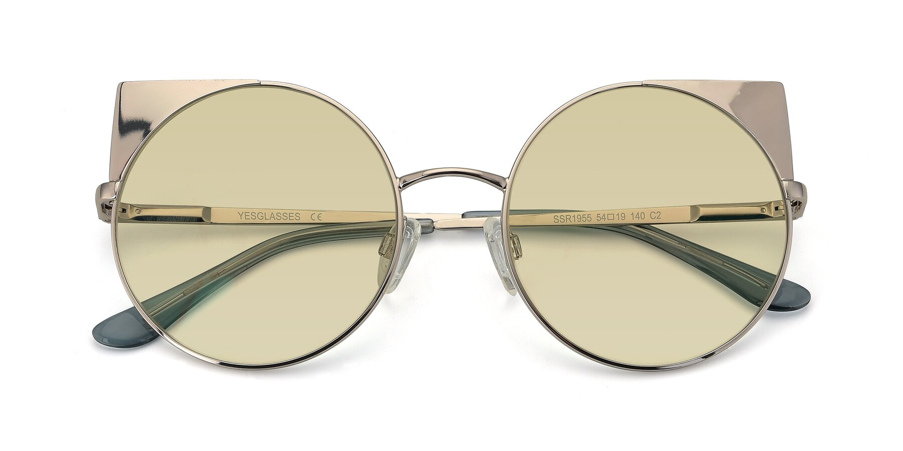 Folded Front of SSR1955 in Silver with Light Champagne Tinted Lenses