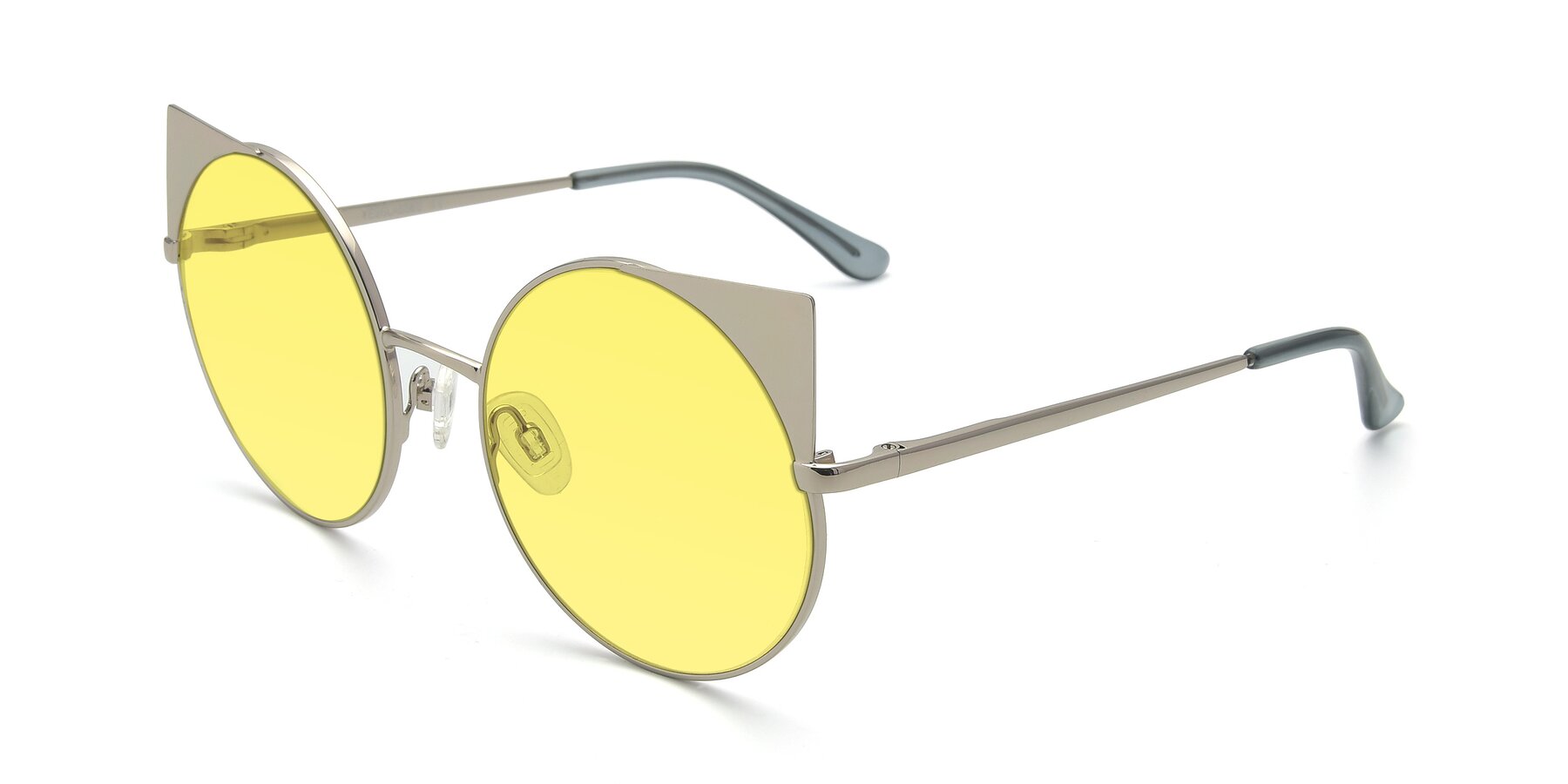Angle of SSR1955 in Silver with Medium Yellow Tinted Lenses
