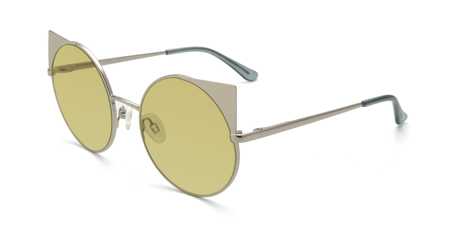 Angle of SSR1955 in Silver with Medium Champagne Tinted Lenses