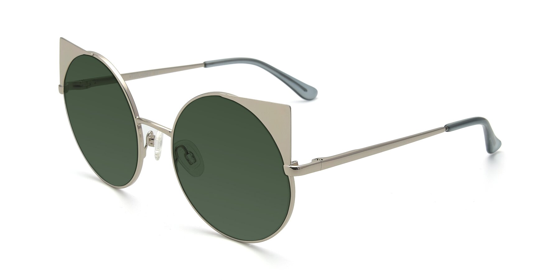 Angle of SSR1955 in Silver with Green Tinted Lenses