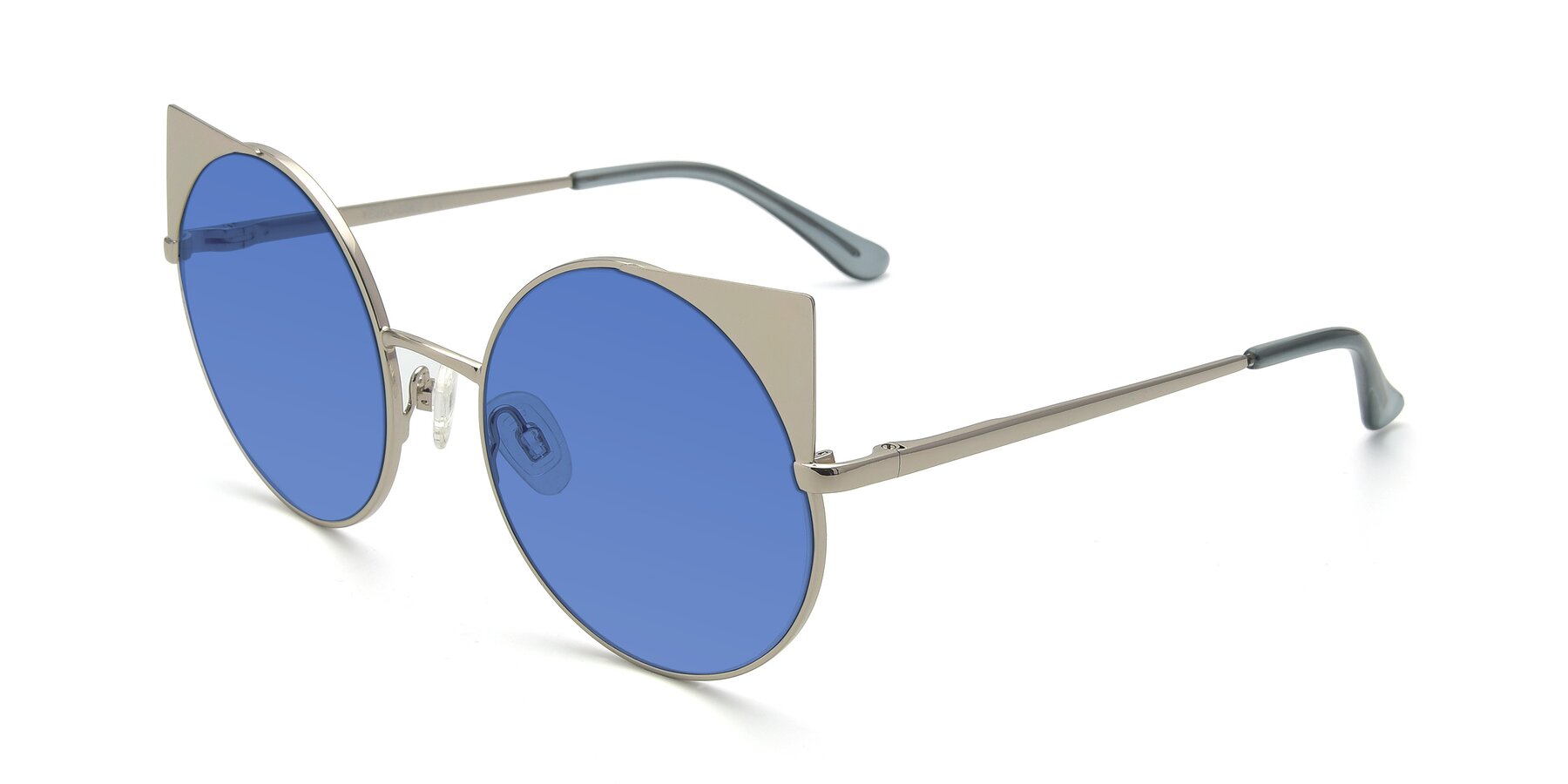 Angle of SSR1955 in Silver with Blue Tinted Lenses