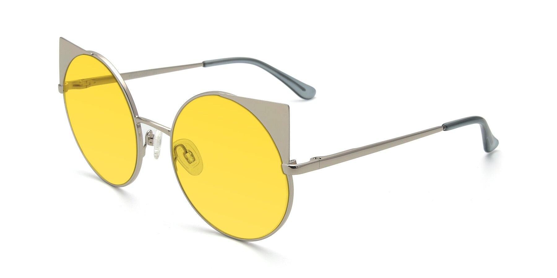 Angle of SSR1955 in Silver with Yellow Tinted Lenses