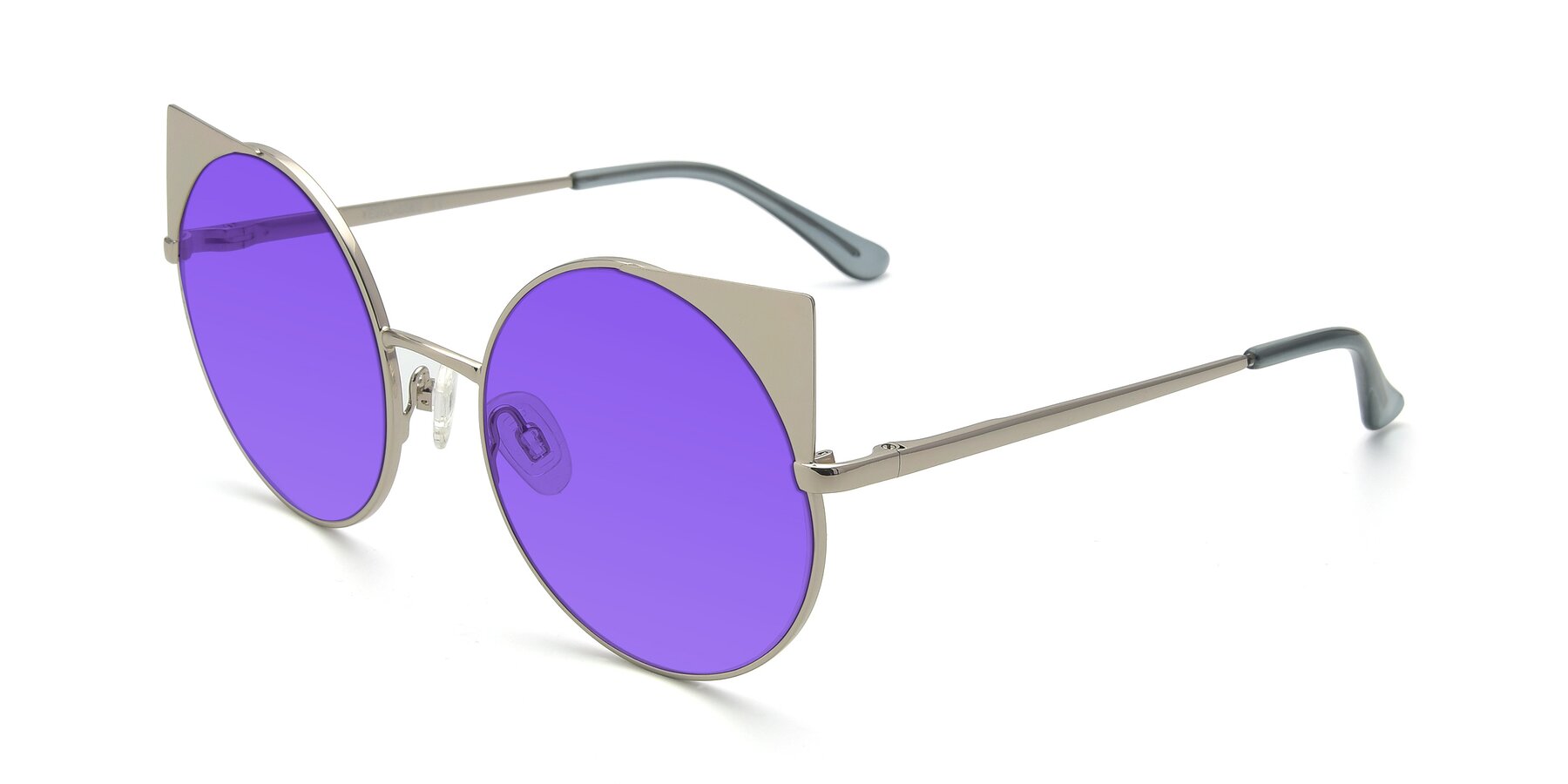 Angle of SSR1955 in Silver with Purple Tinted Lenses