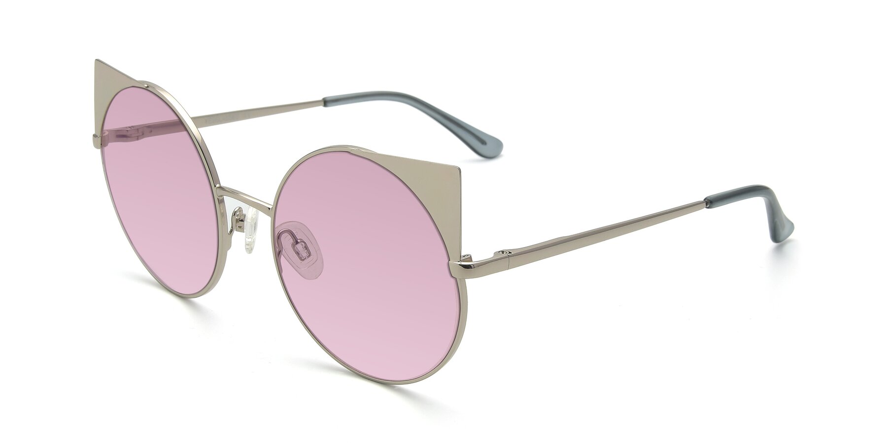 Angle of SSR1955 in Silver with Light Wine Tinted Lenses