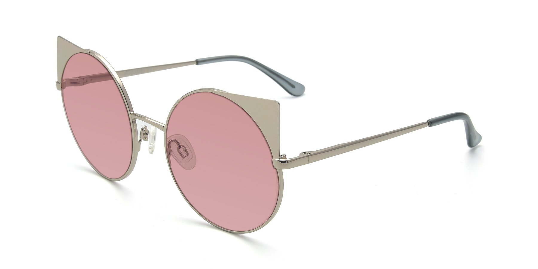 Angle of SSR1955 in Silver with Medium Garnet Tinted Lenses