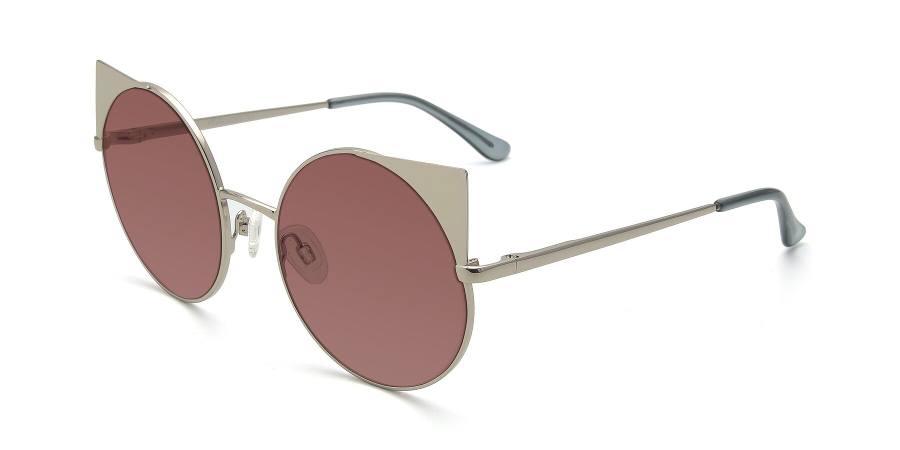 Angle of SSR1955 in Silver with Garnet Tinted Lenses