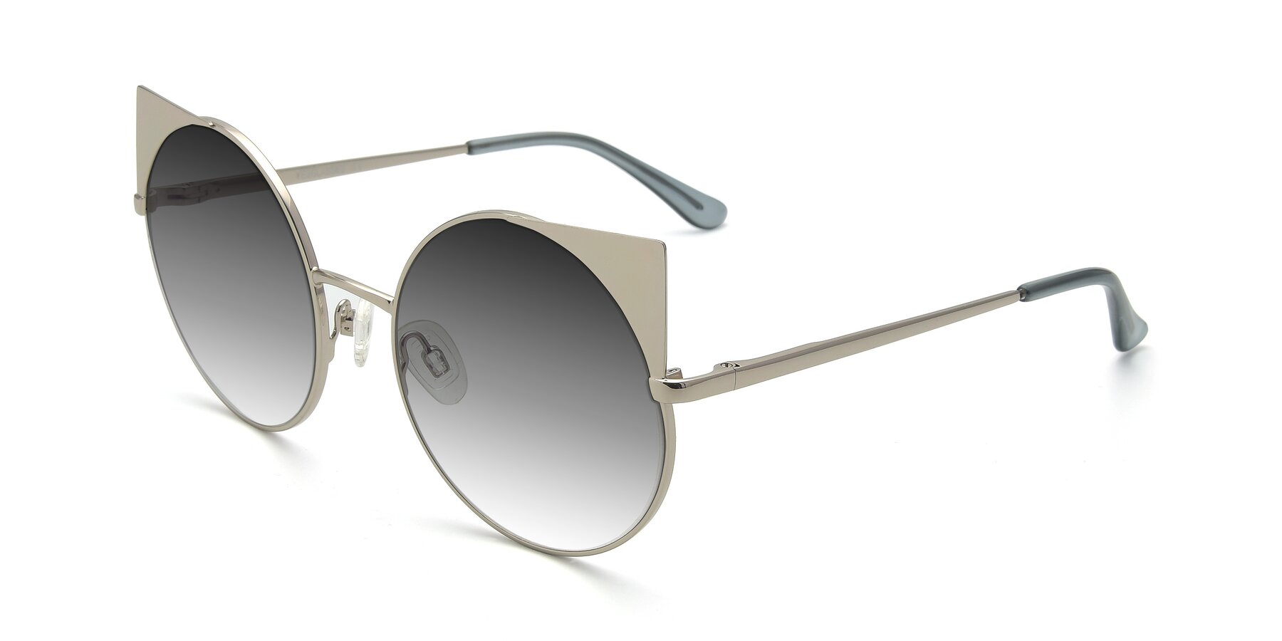Angle of SSR1955 in Silver with Gray Gradient Lenses