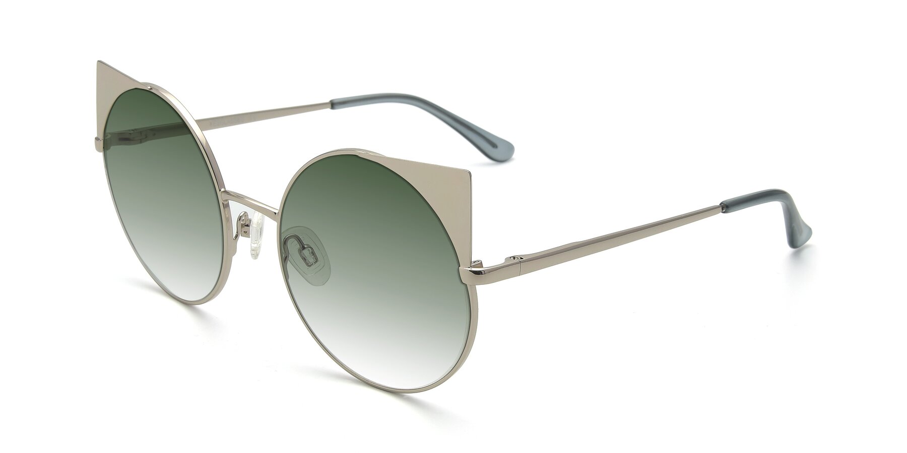 Angle of SSR1955 in Silver with Green Gradient Lenses