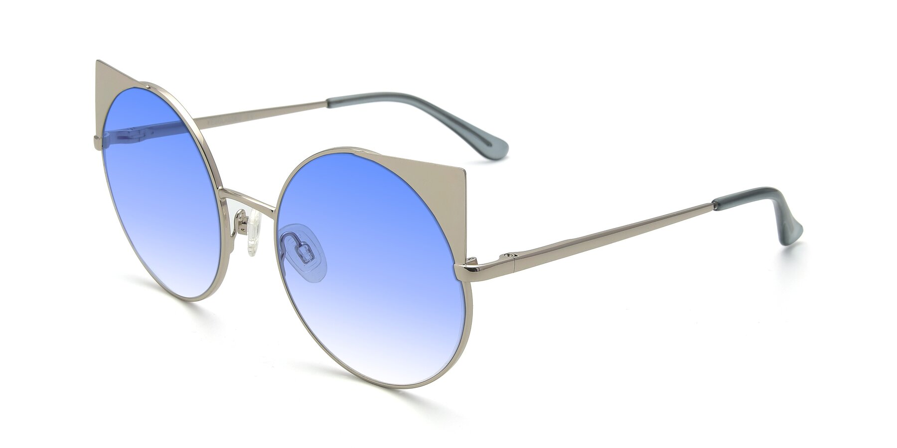 Angle of SSR1955 in Silver with Blue Gradient Lenses
