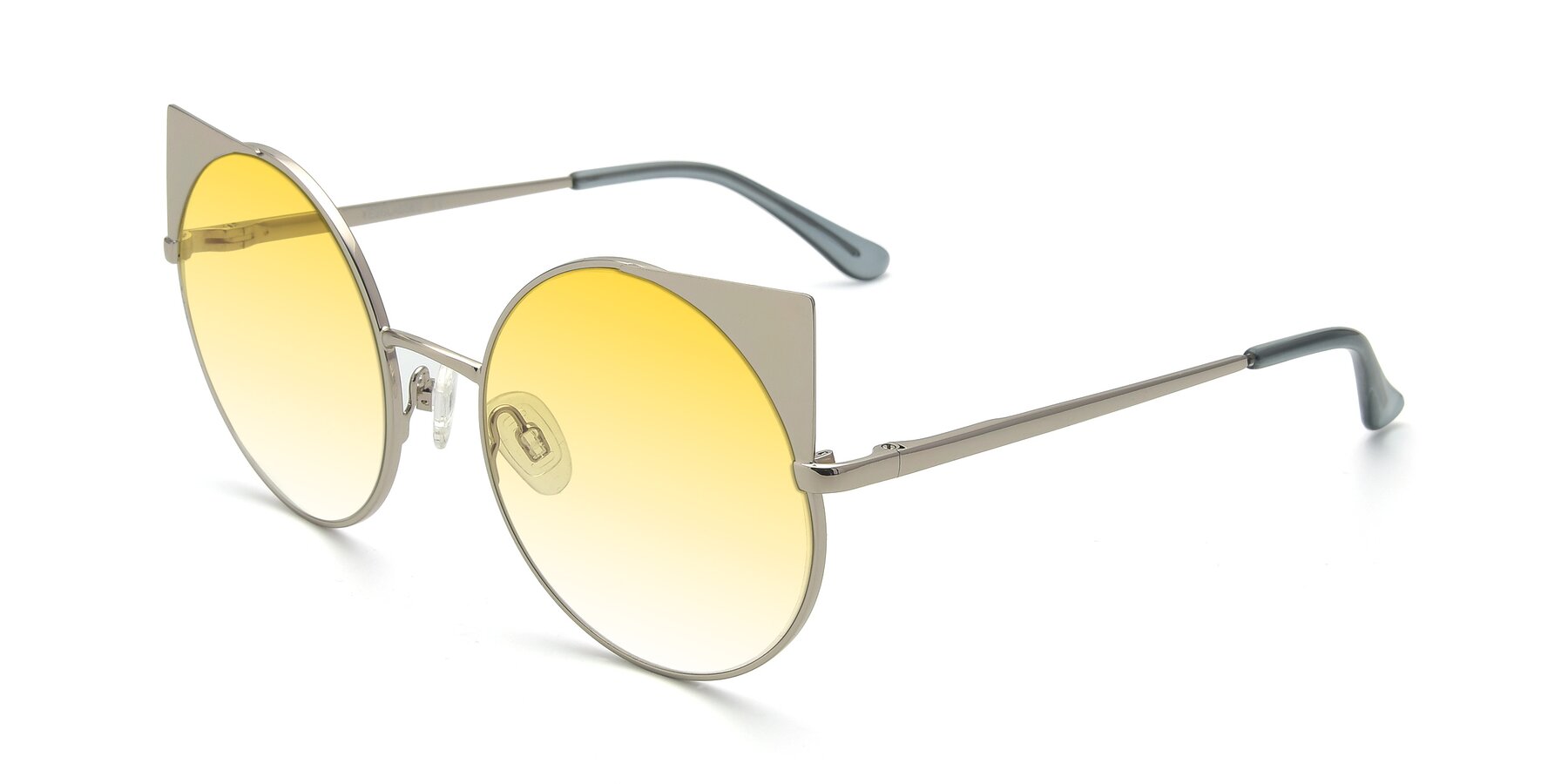 Angle of SSR1955 in Silver with Yellow Gradient Lenses