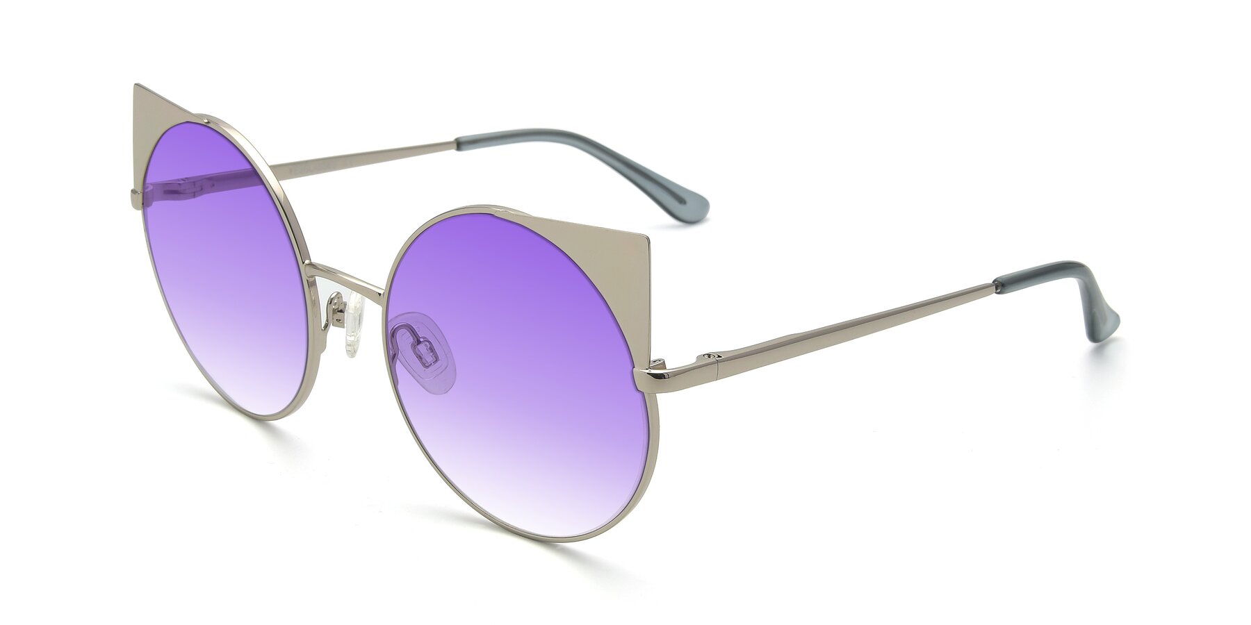 Angle of SSR1955 in Silver with Purple Gradient Lenses