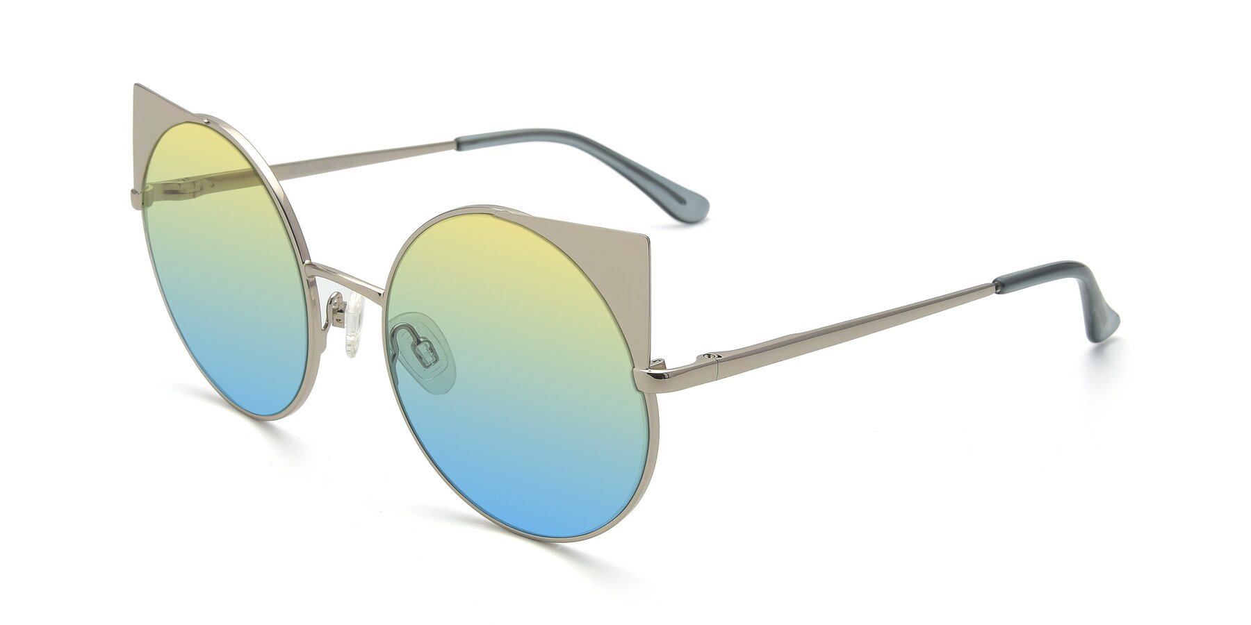Angle of SSR1955 in Silver with Yellow / Blue Gradient Lenses