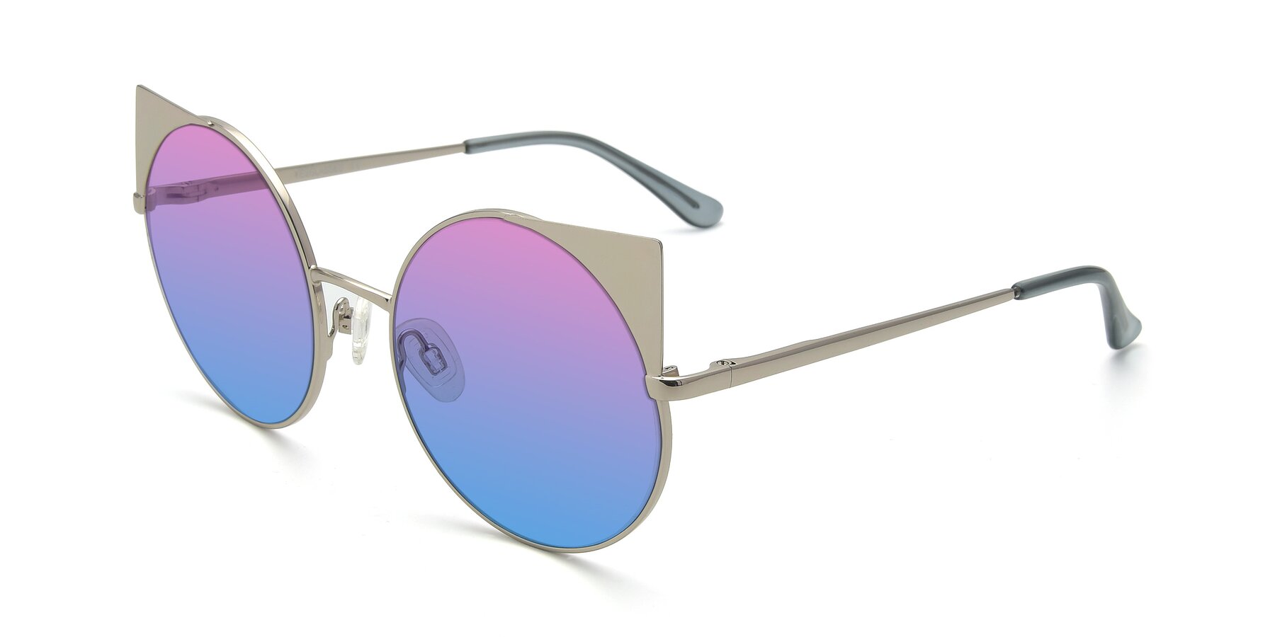 Angle of SSR1955 in Silver with Pink / Blue Gradient Lenses