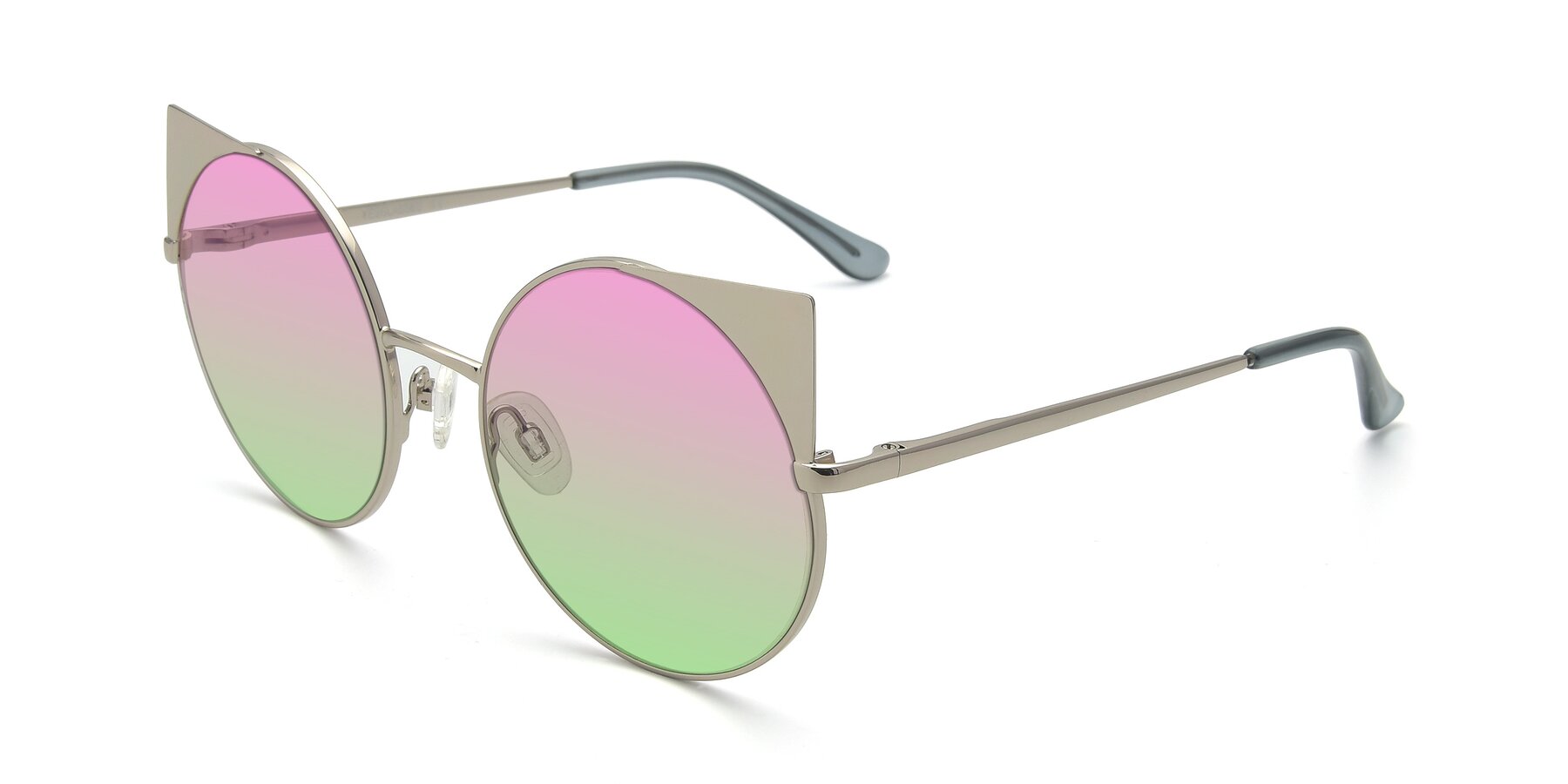 Angle of SSR1955 in Silver with Pink / Green Gradient Lenses