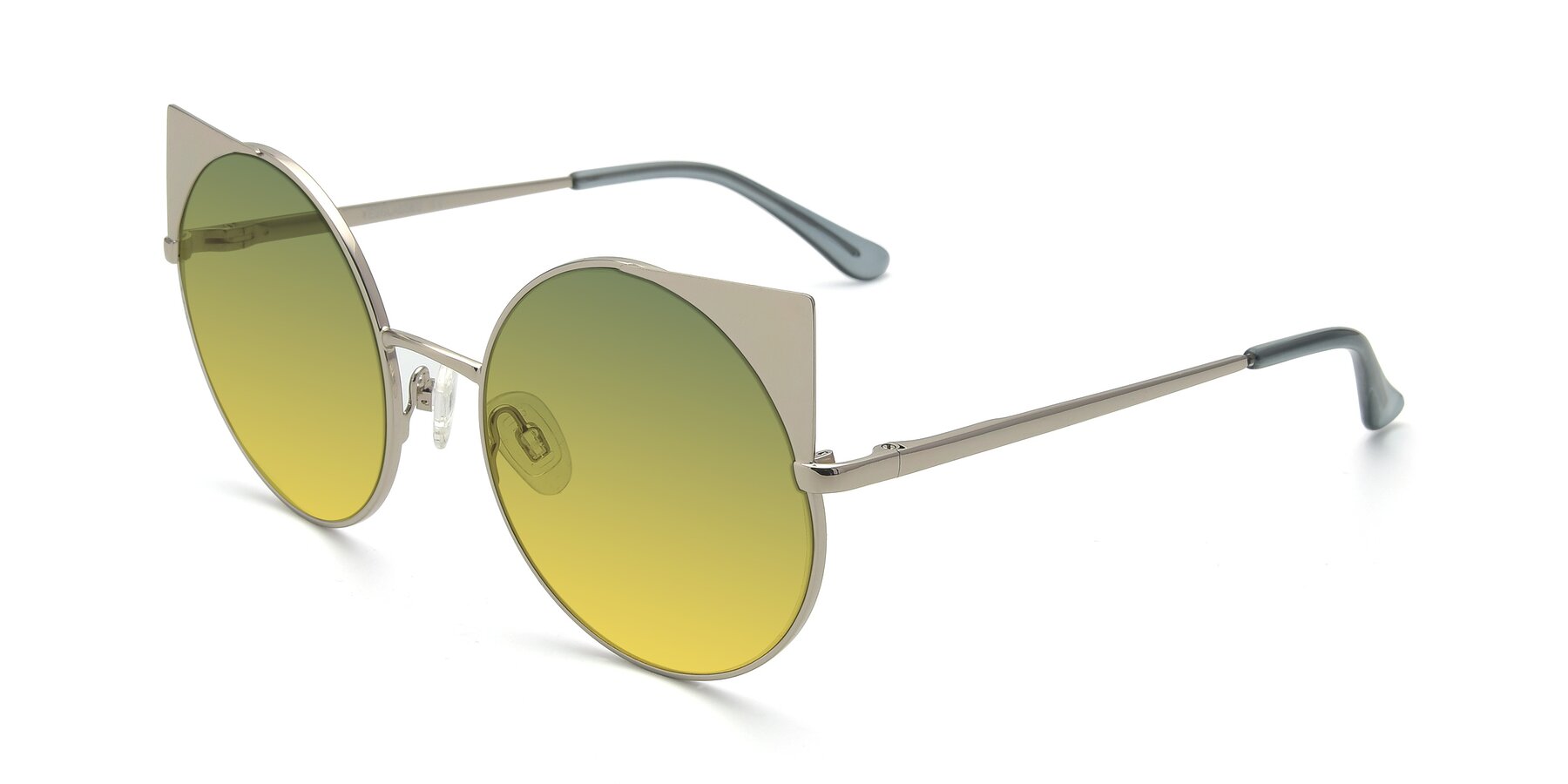 Angle of SSR1955 in Silver with Green / Yellow Gradient Lenses