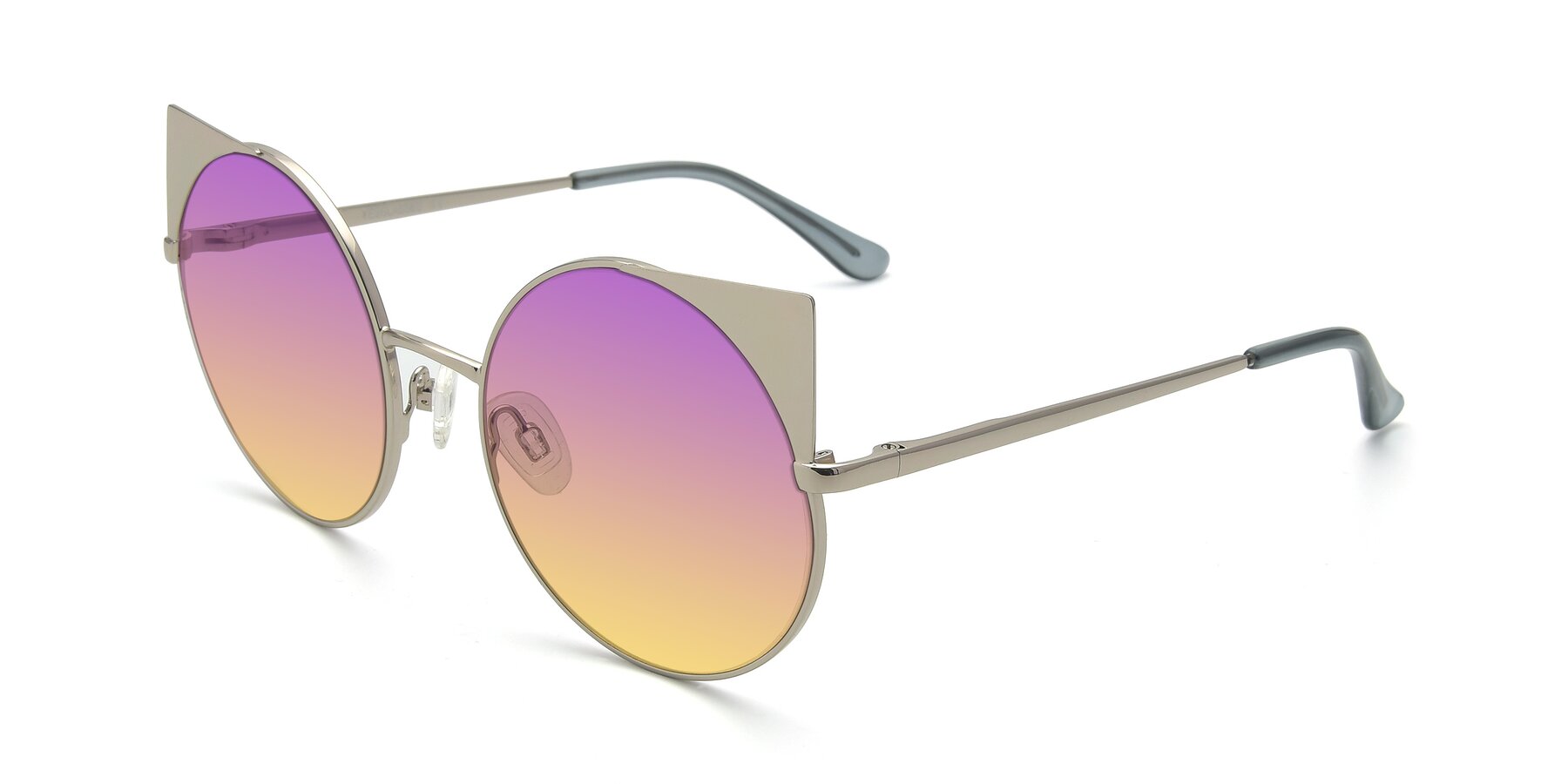 Angle of SSR1955 in Silver with Purple / Yellow Gradient Lenses
