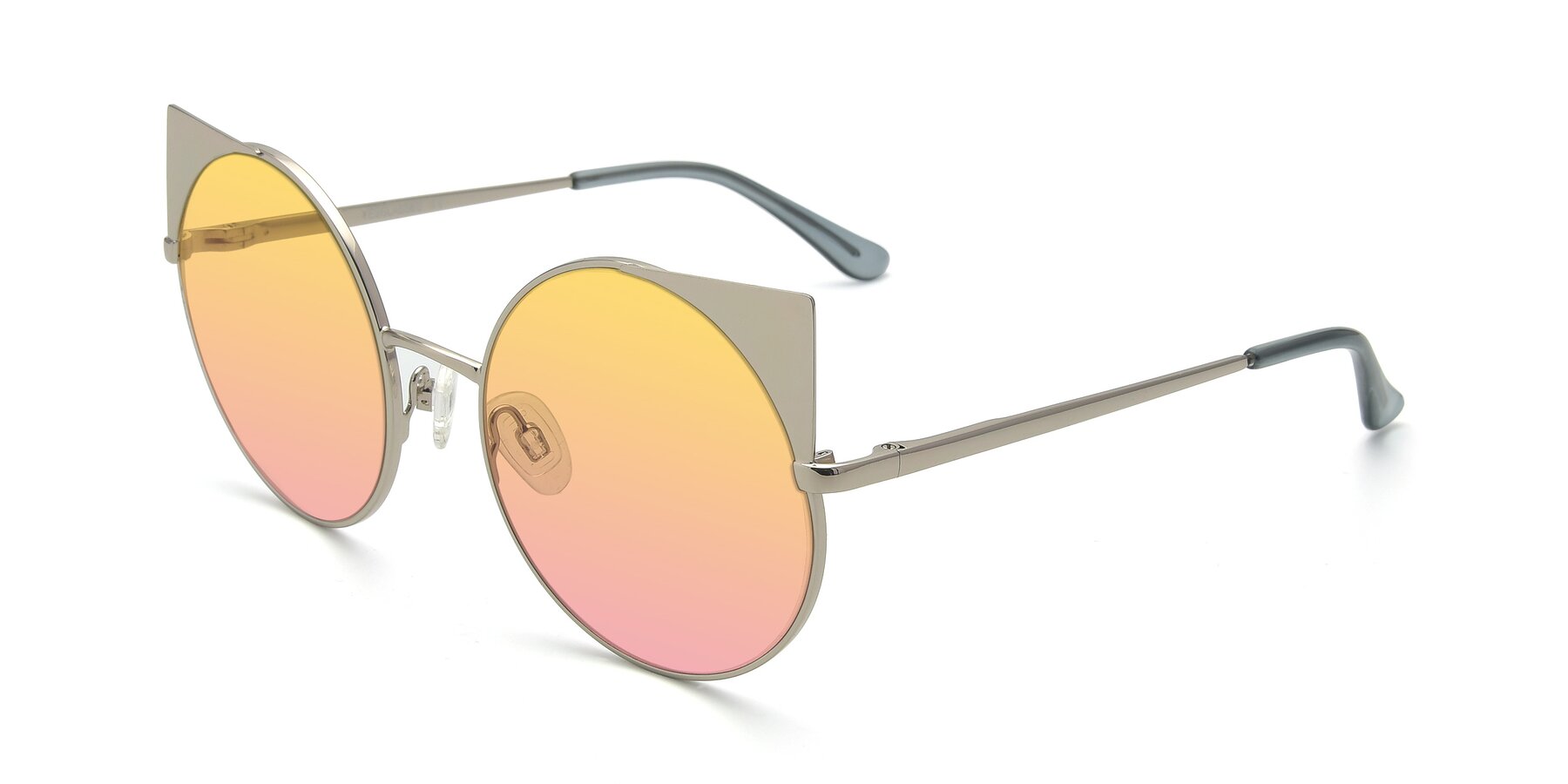 Angle of SSR1955 in Silver with Yellow / Pink Gradient Lenses