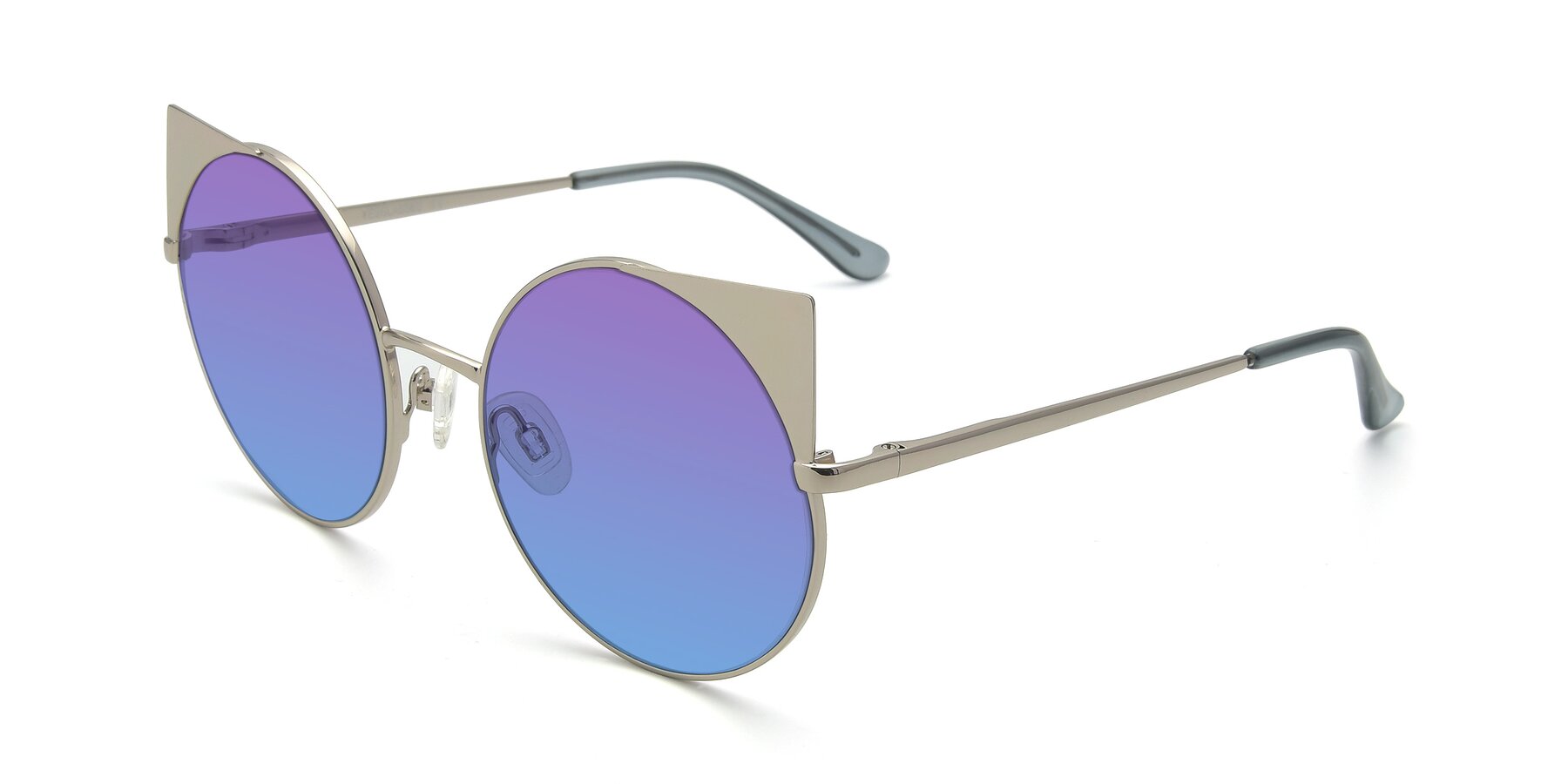 Angle of SSR1955 in Silver with Purple / Blue Gradient Lenses