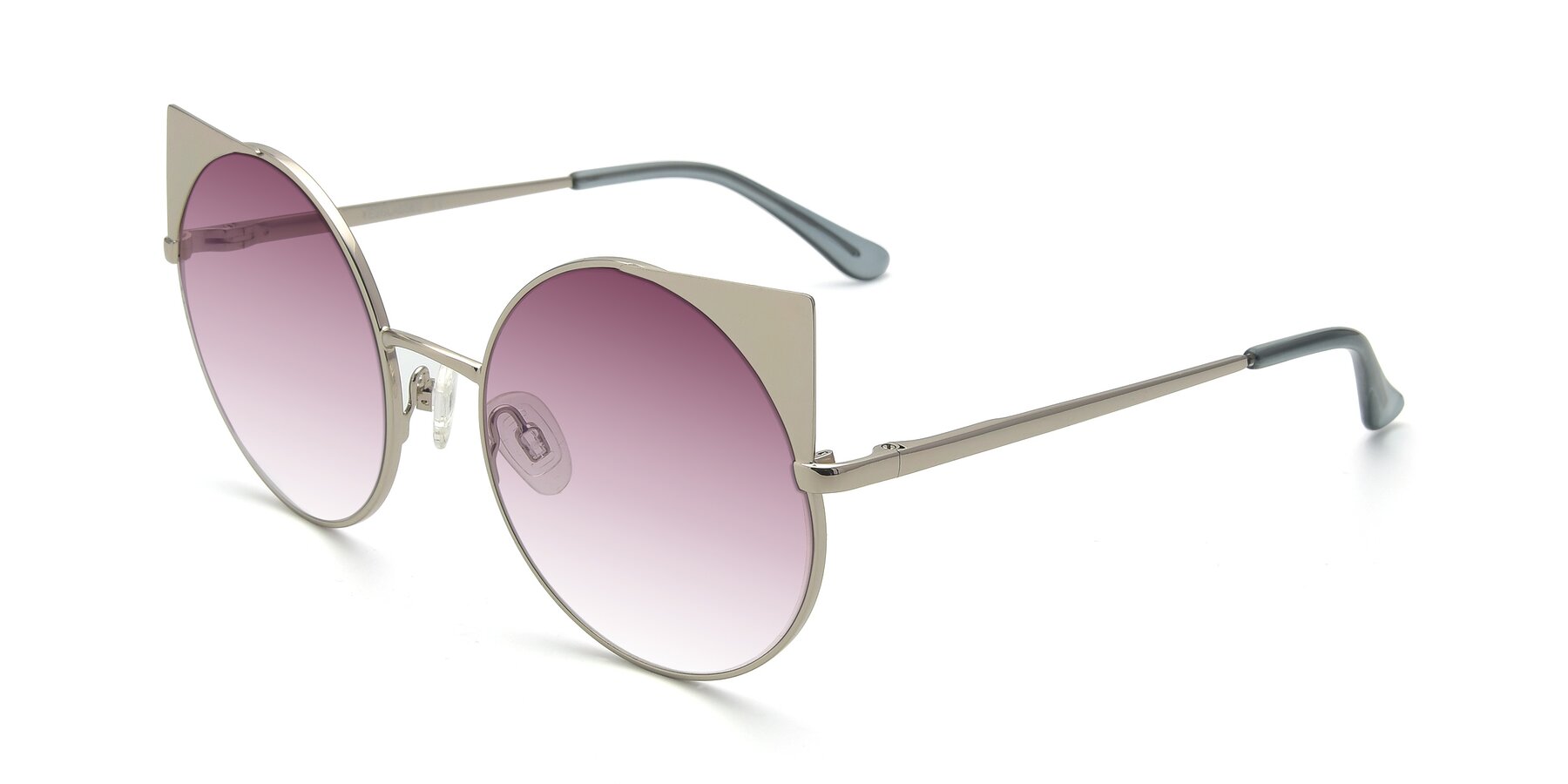 Angle of SSR1955 in Silver with Wine Gradient Lenses