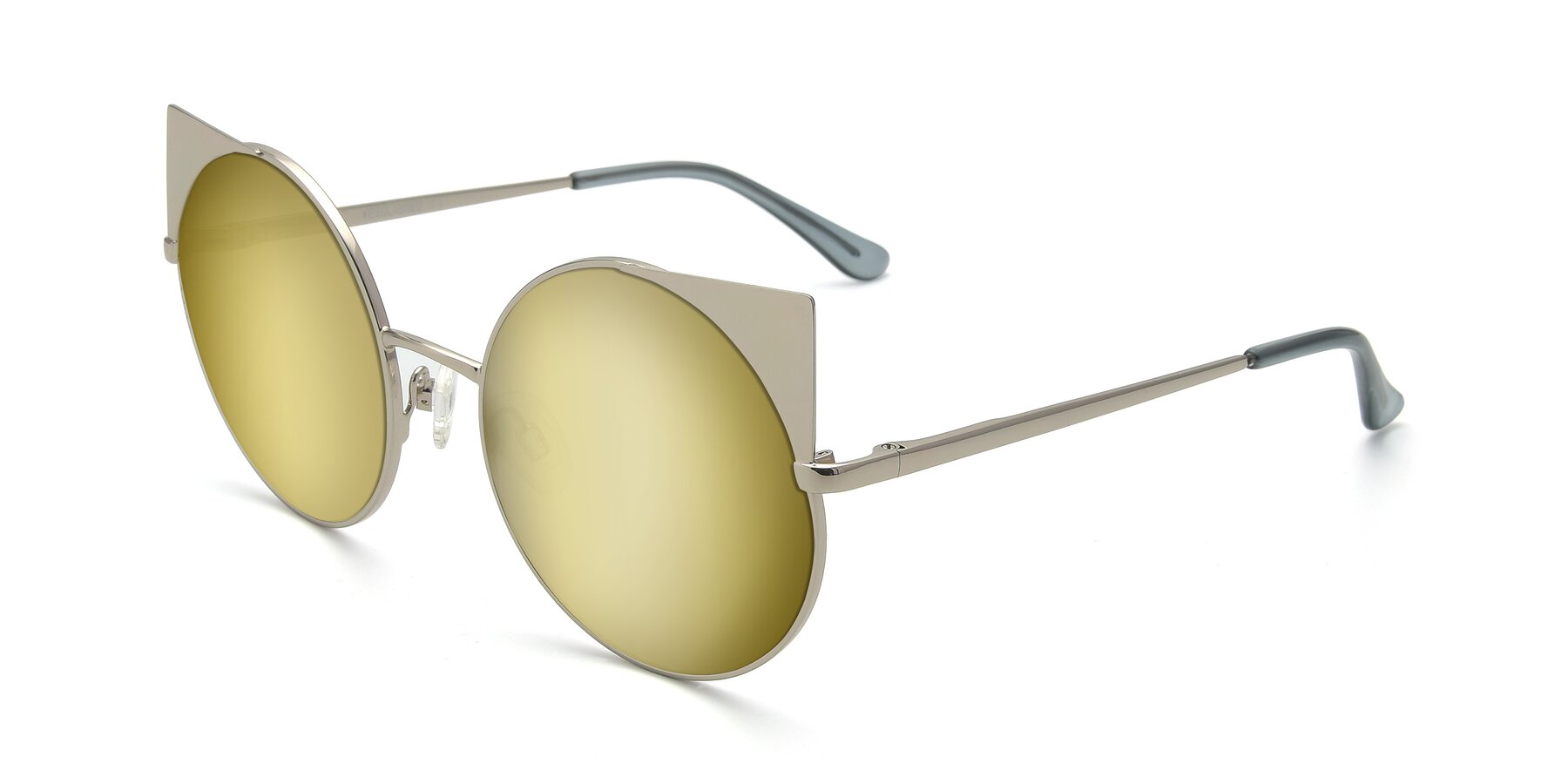 Angle of SSR1955 in Silver with Gold Mirrored Lenses
