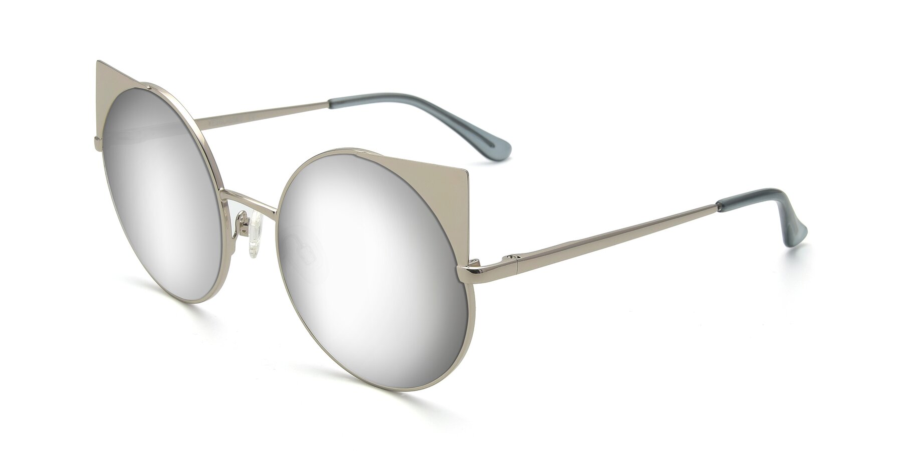 Angle of SSR1955 in Silver with Silver Mirrored Lenses