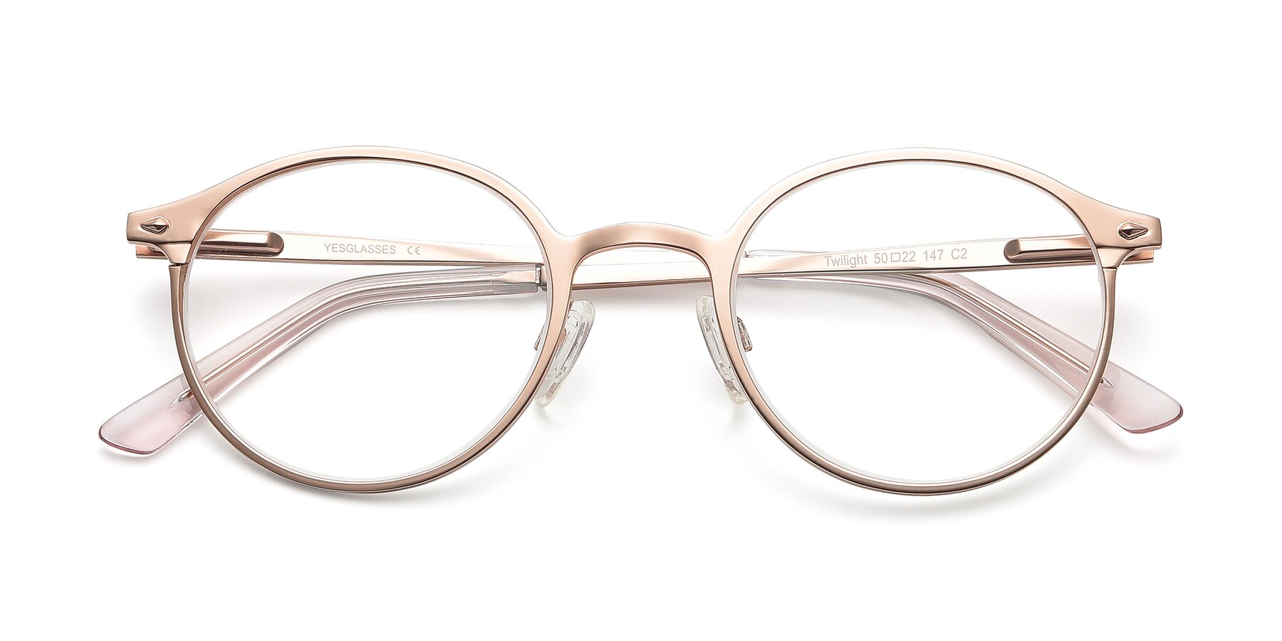 Folded Front of Twilight in Copper with Clear Eyeglass Lenses