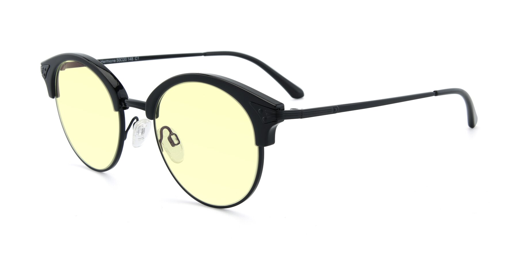 Angle of Hermione in Black with Light Yellow Tinted Lenses
