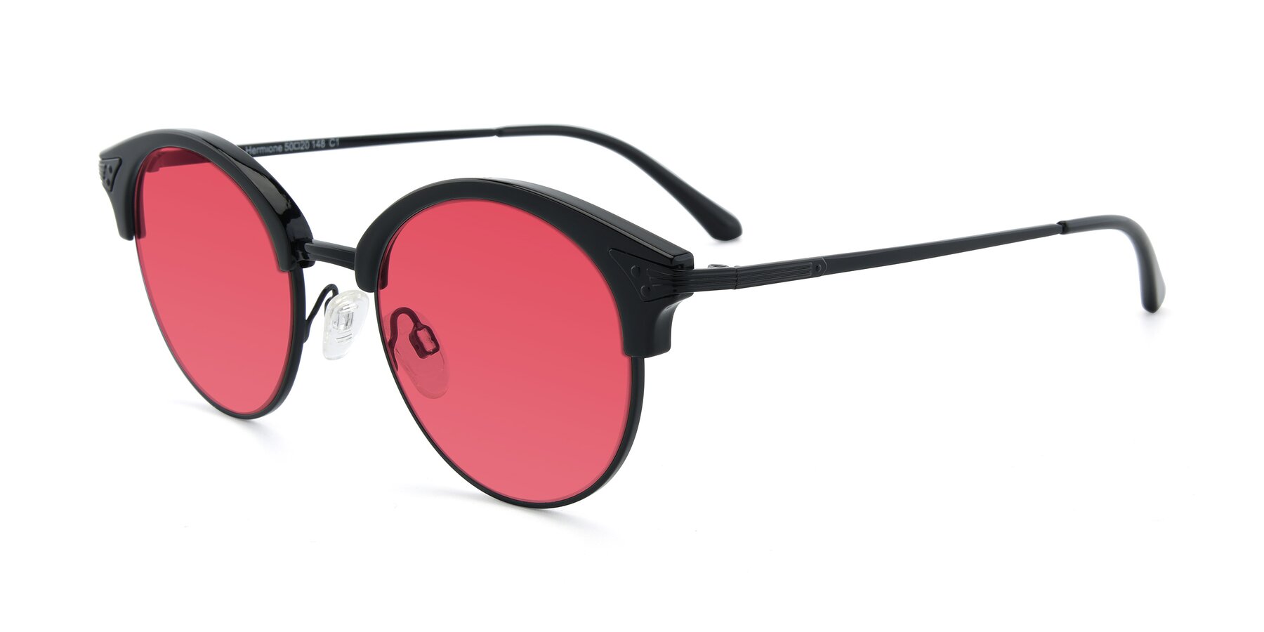 Angle of Hermione in Black with Red Tinted Lenses