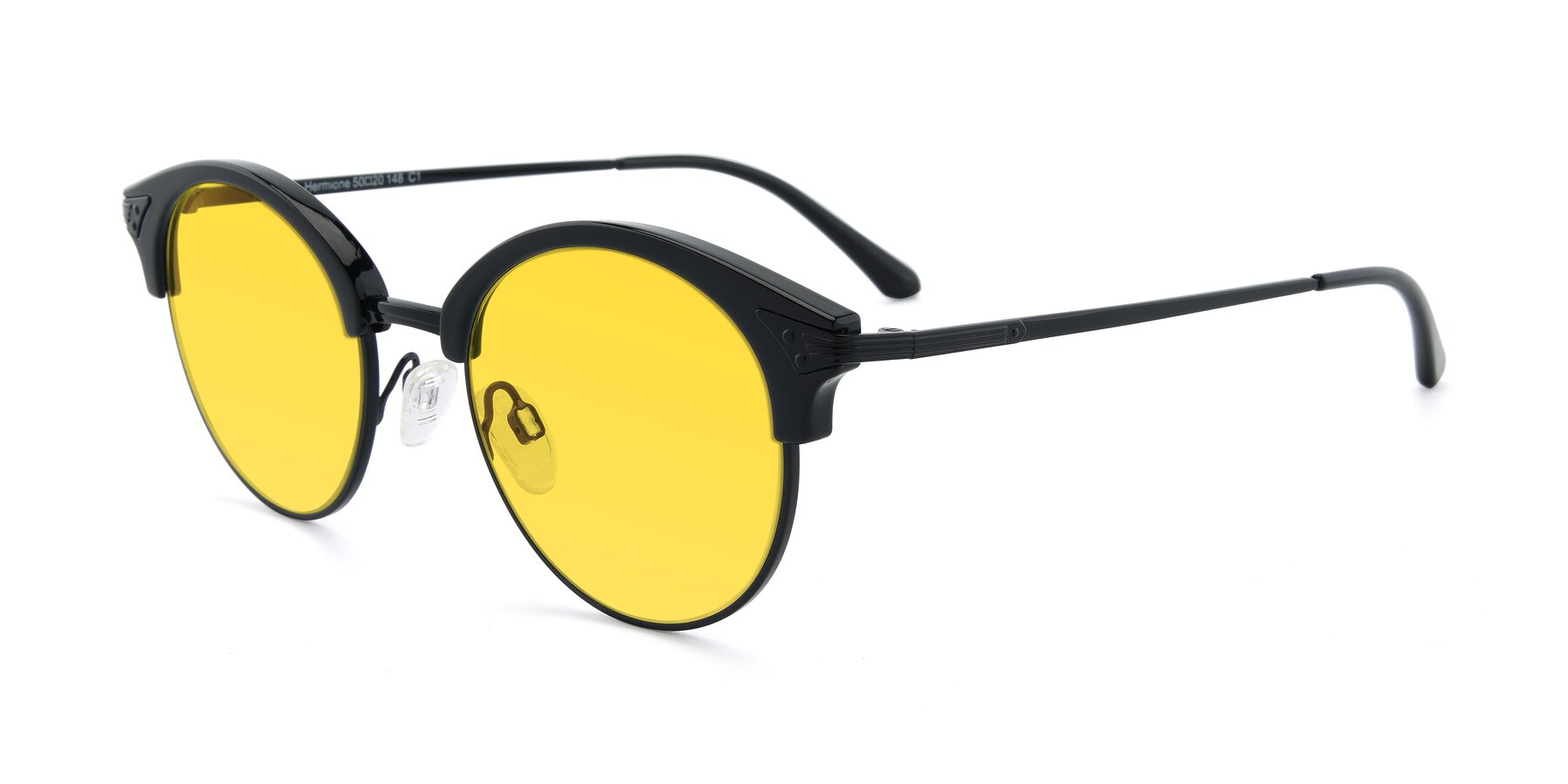 Angle of Hermione in Black with Yellow Tinted Lenses